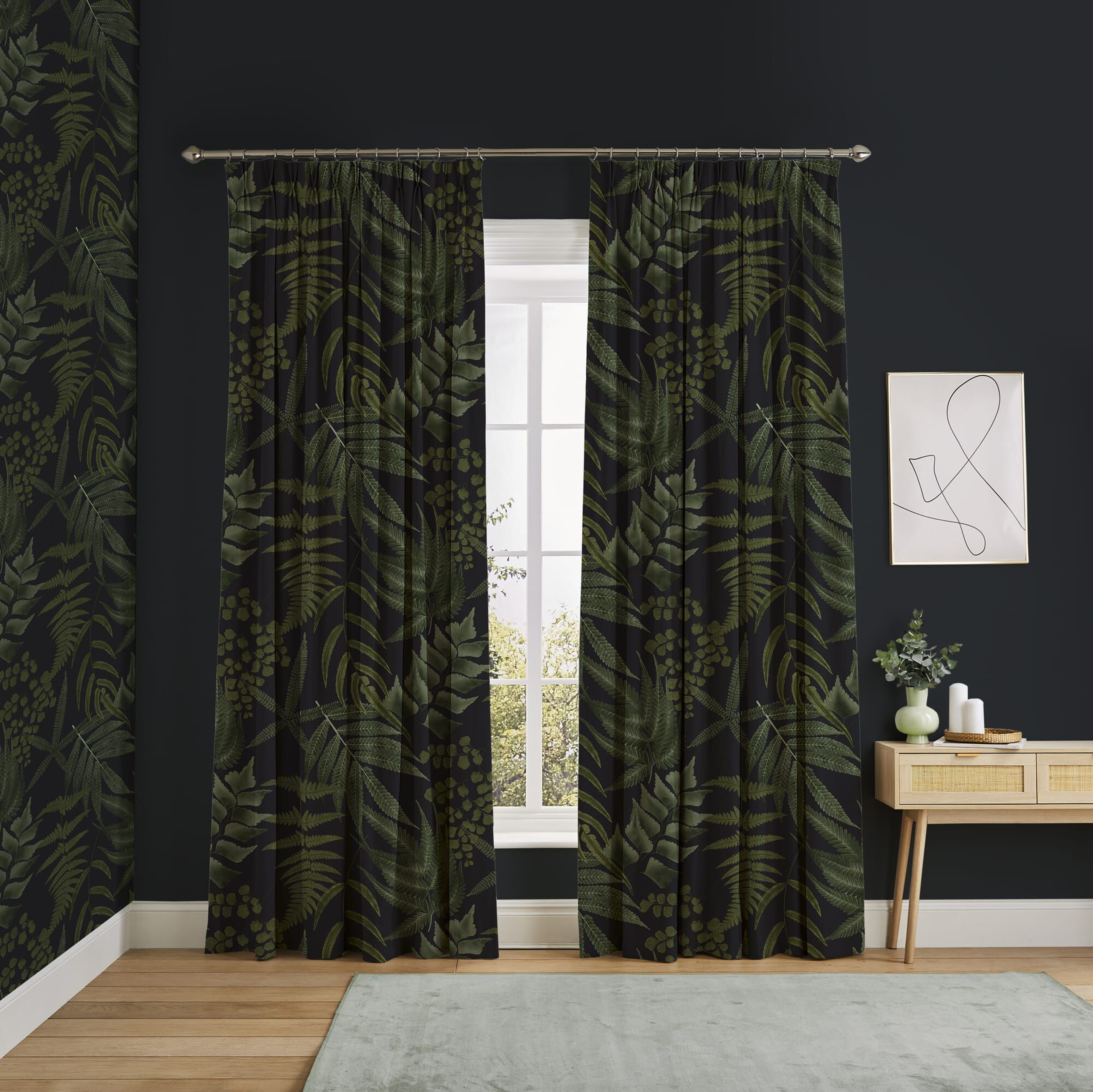 Rideaux Midsummer Fern Noirs