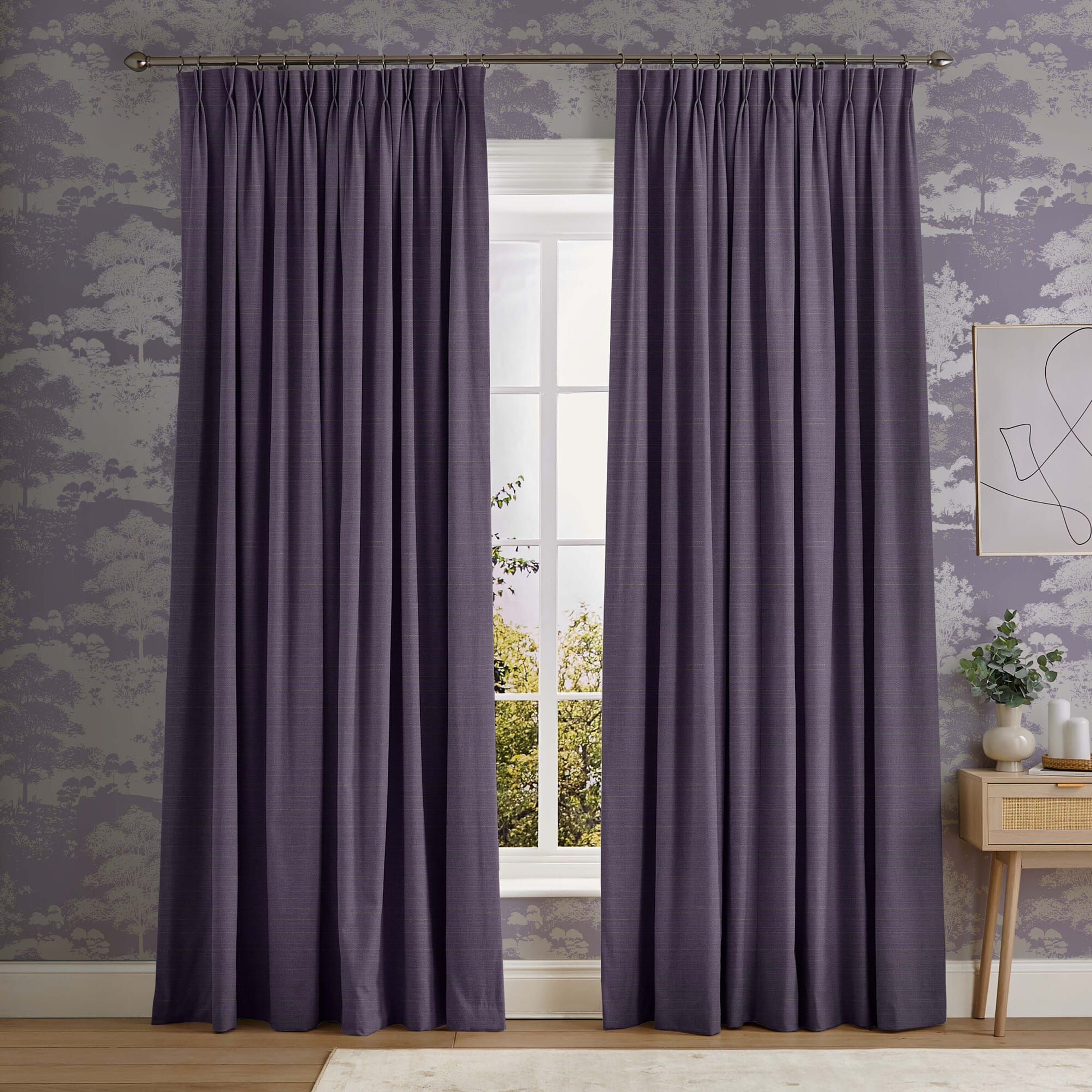 Palm Deep Lilac Curtains