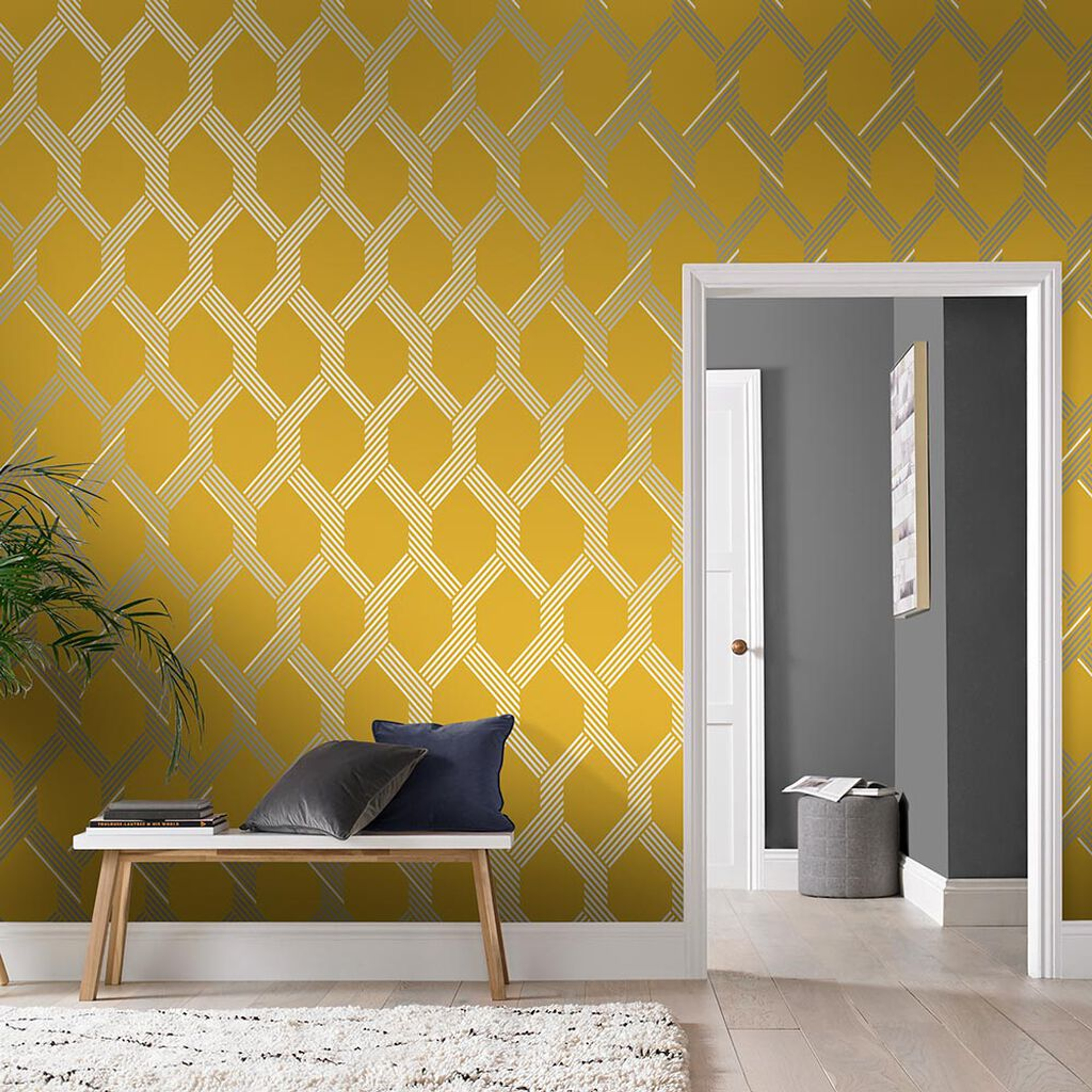 Vector Lemon Silver Behang