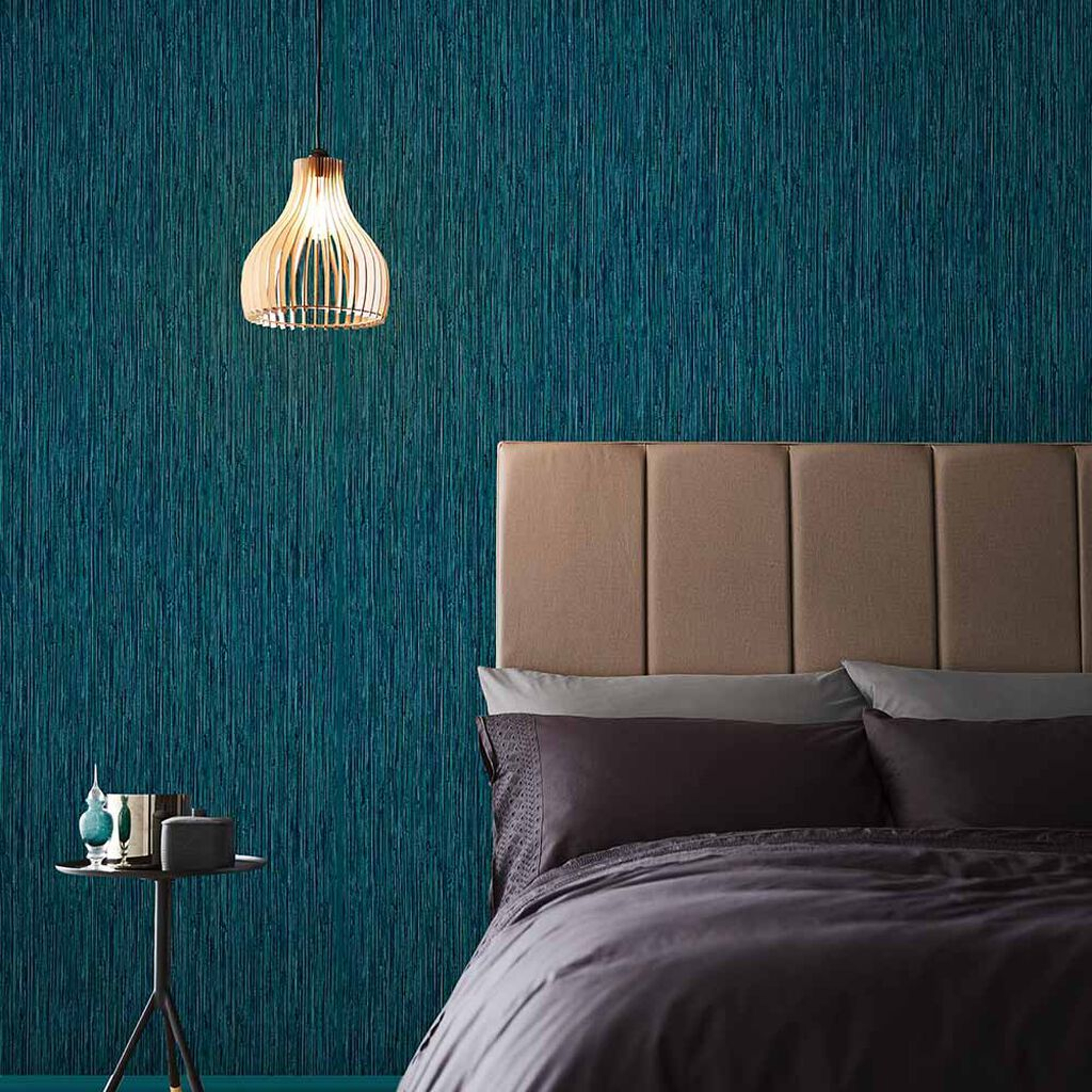 Grasscloth Texture Tapete Teal