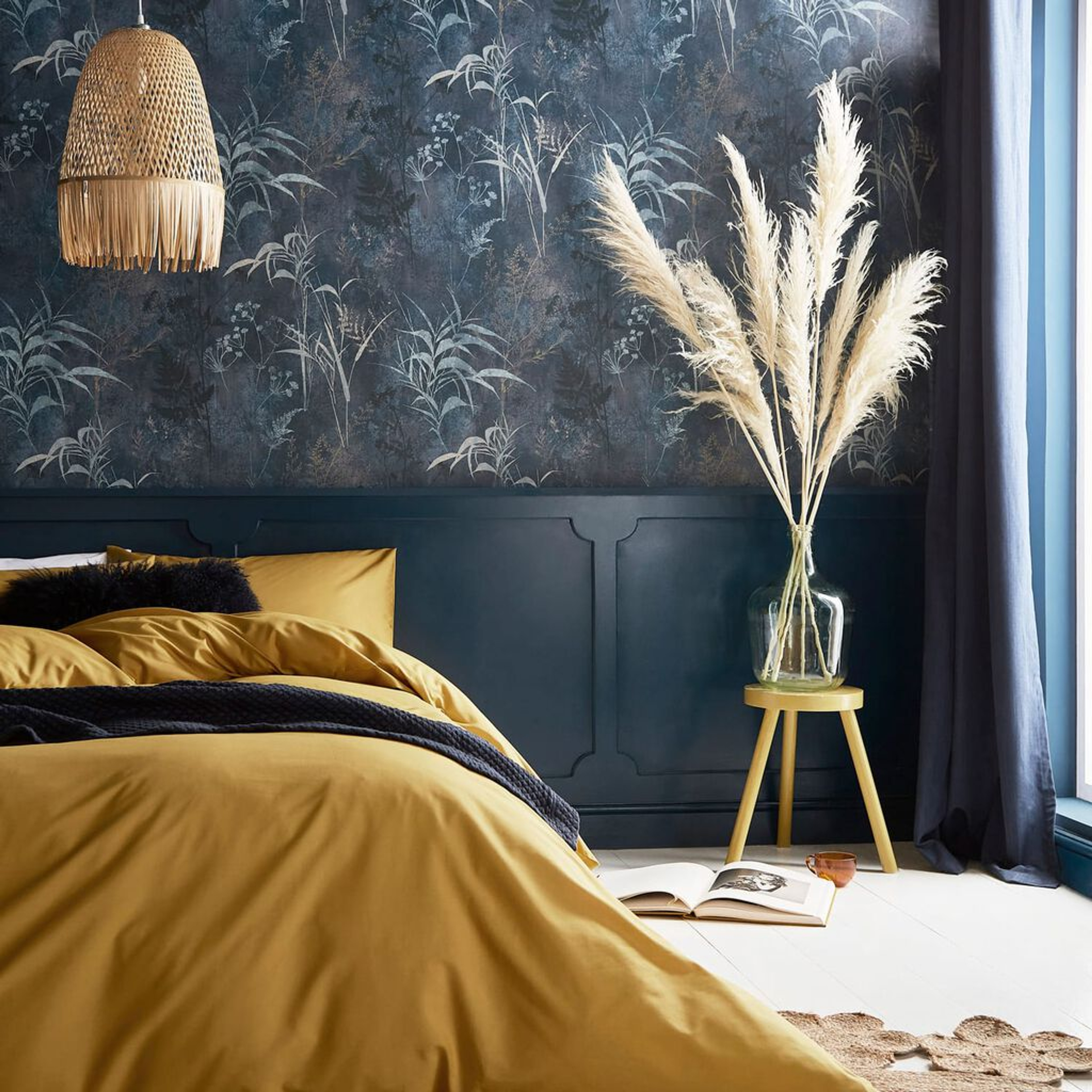 Harmony Navy Wallpaper  Blue Wallpaper  Graham  Brown