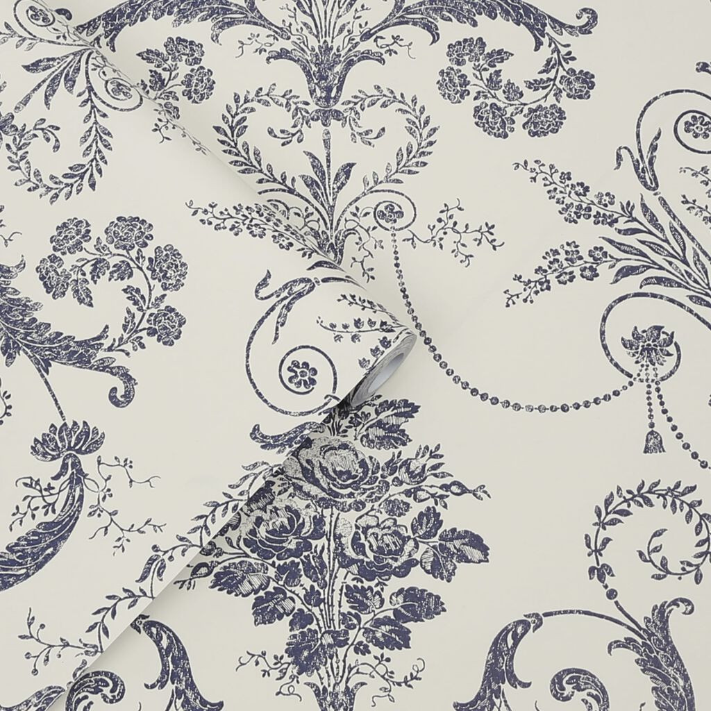 Laura Ashley Josette Off White & Midnight Wallpaper Wallpaper It