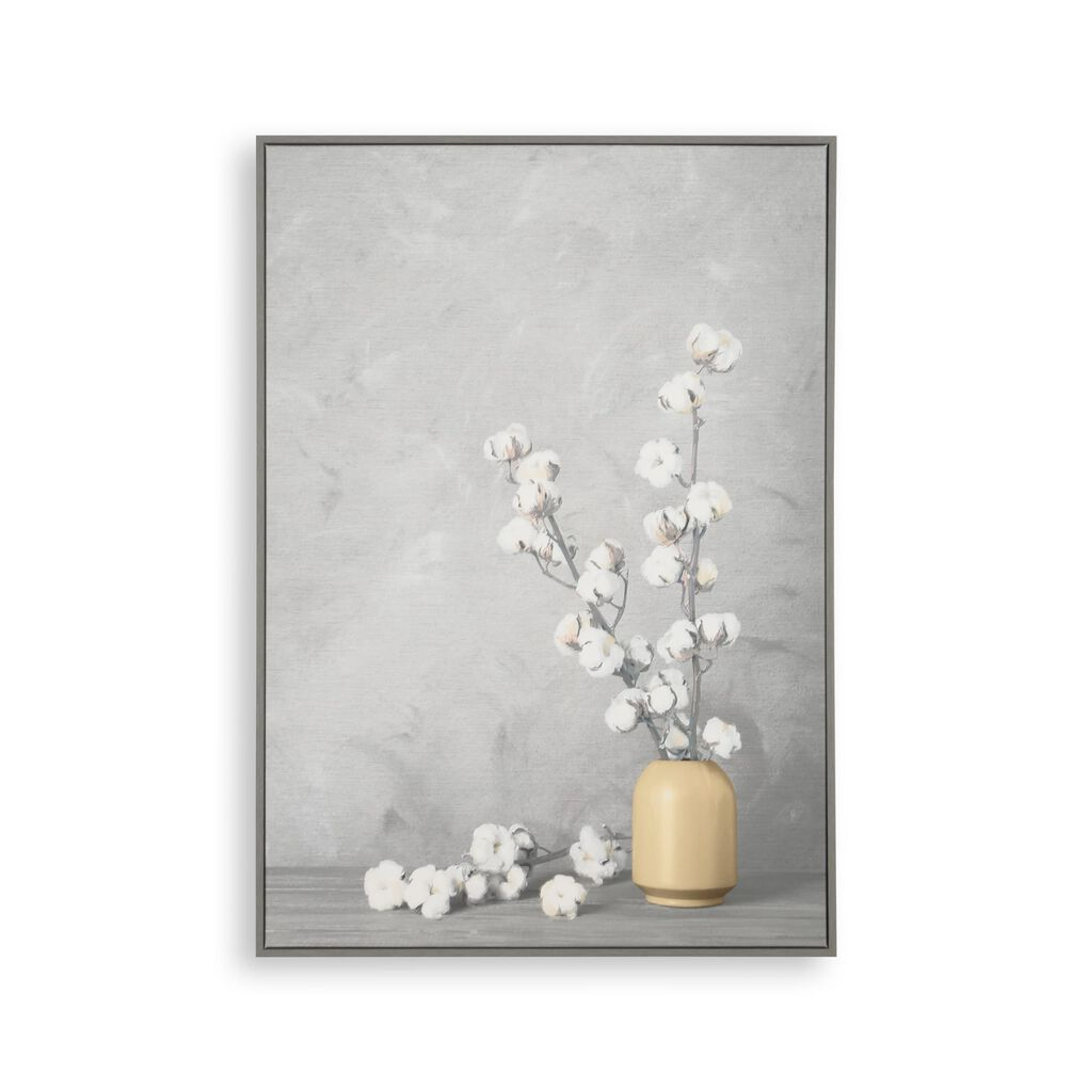 Cotton Flower Sprigs Canvas Wall Art