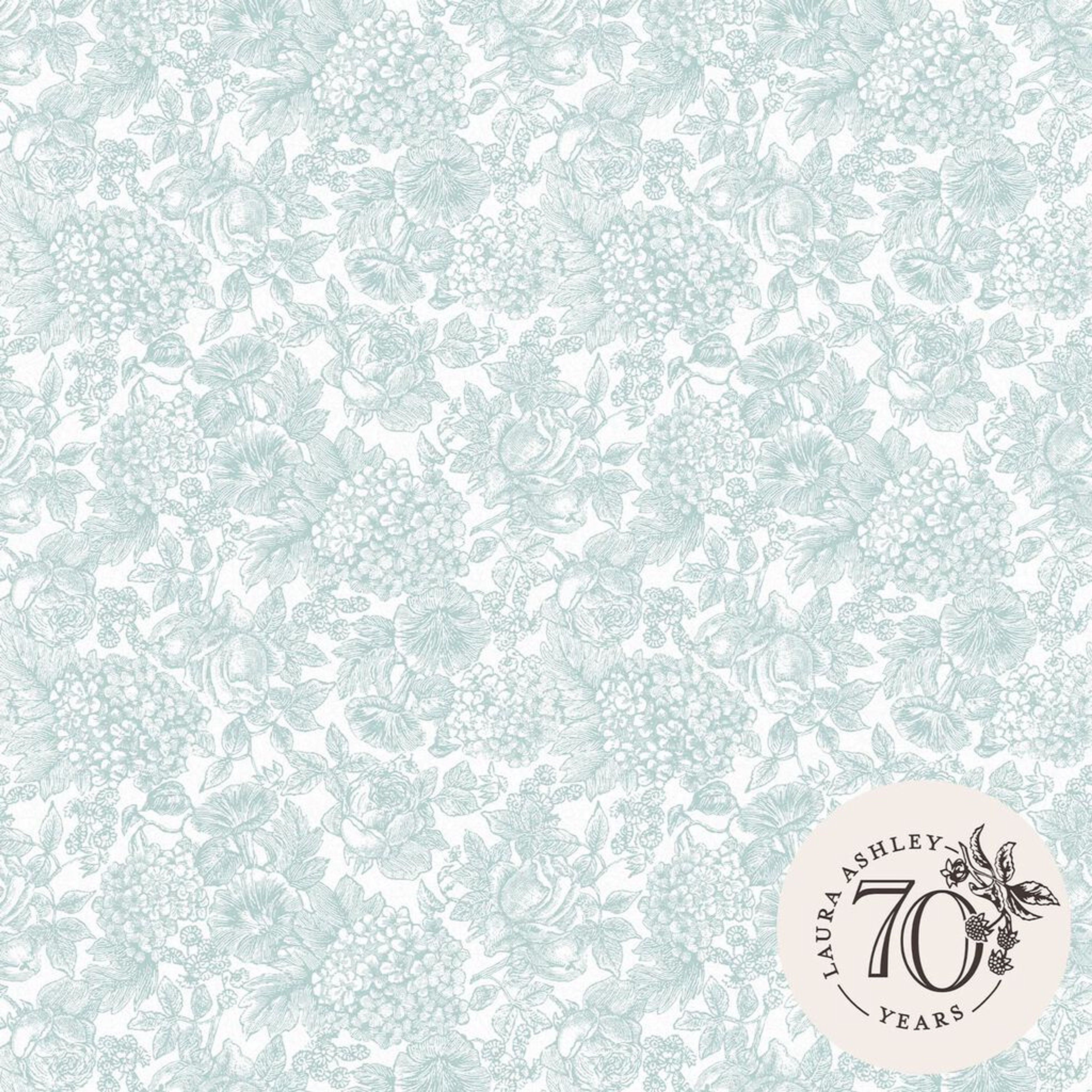 Laura Ashley Louise Duck Egg Blue Wallpaper