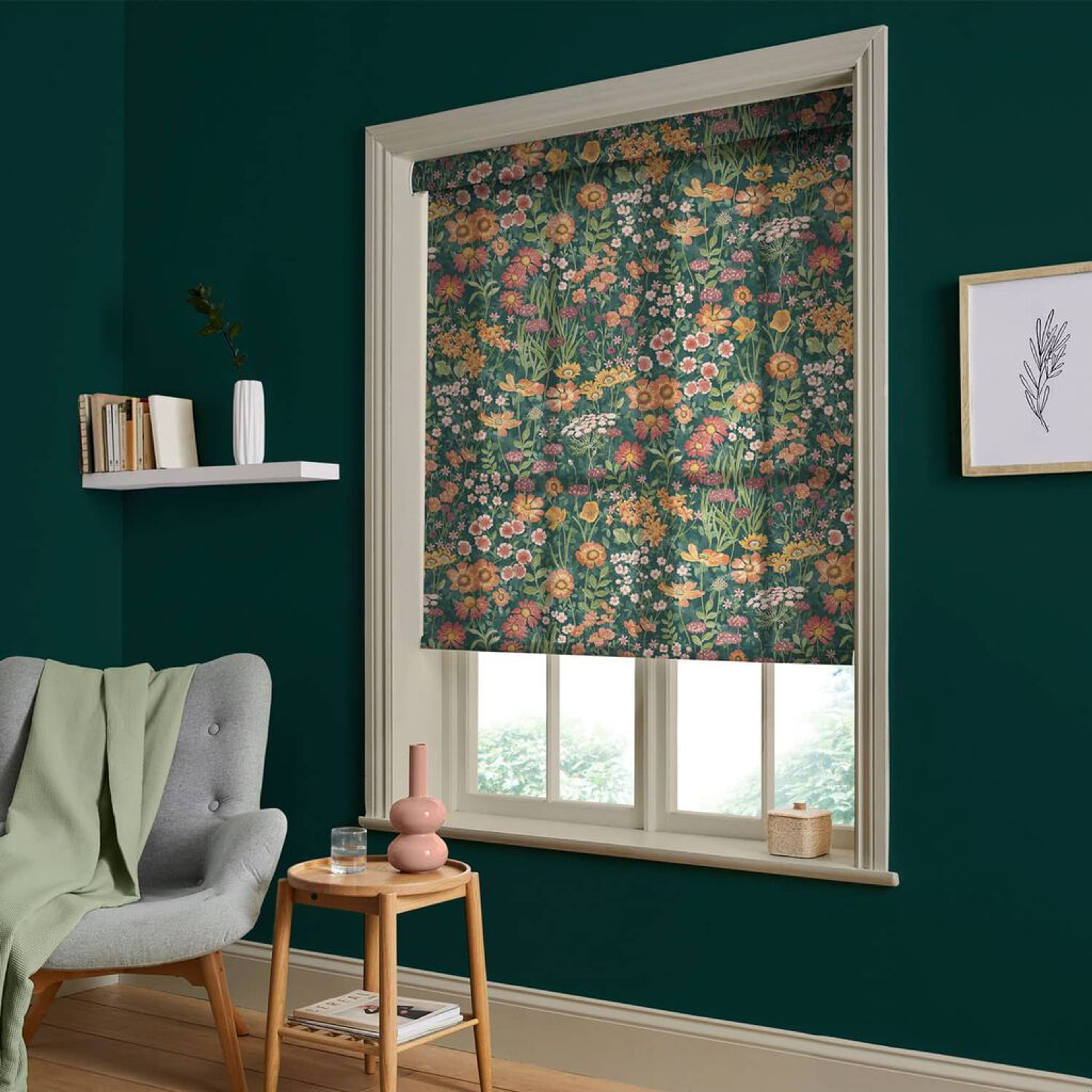 Wallflower Emerald Roller Blind