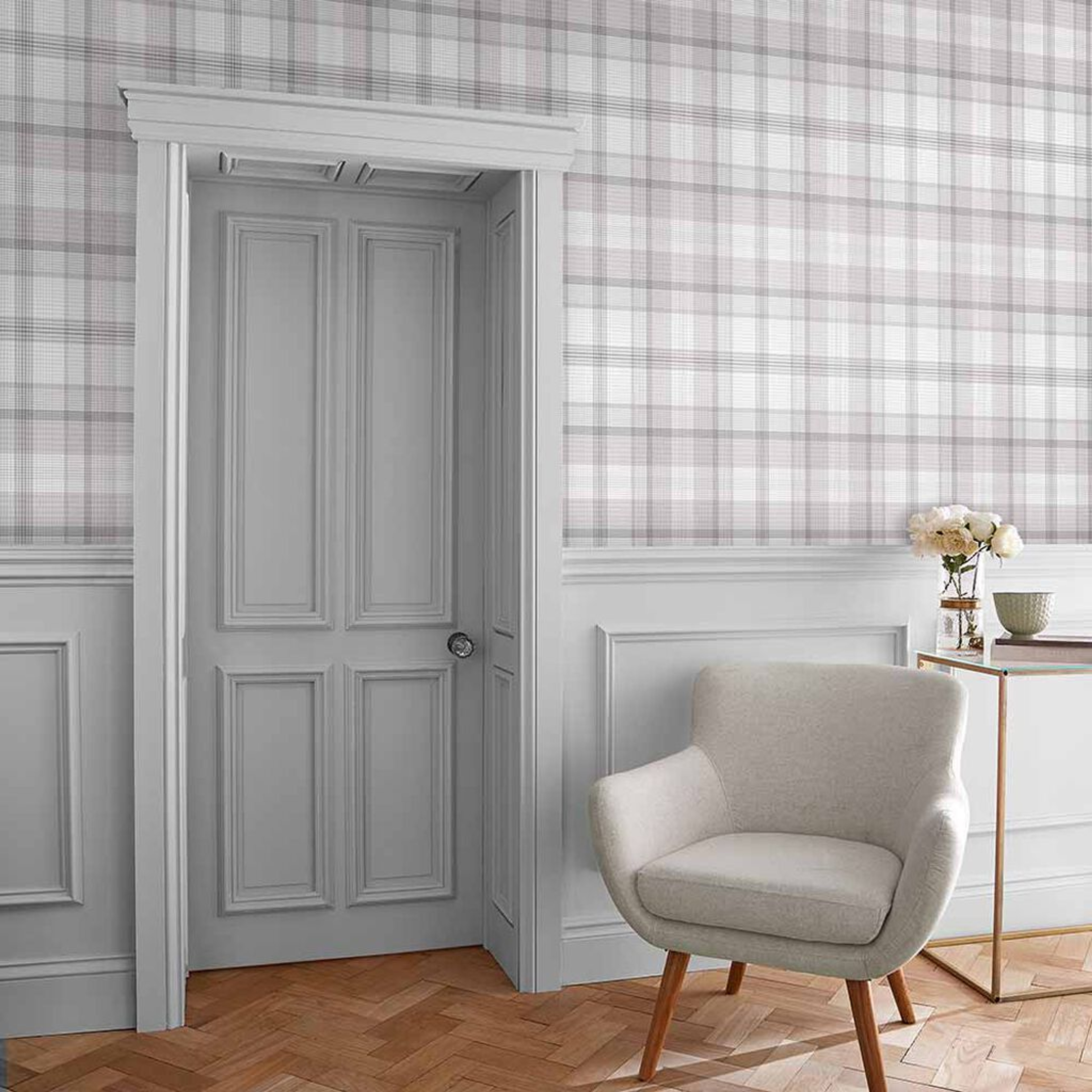 Papier Peint Heritage Plaid Gris