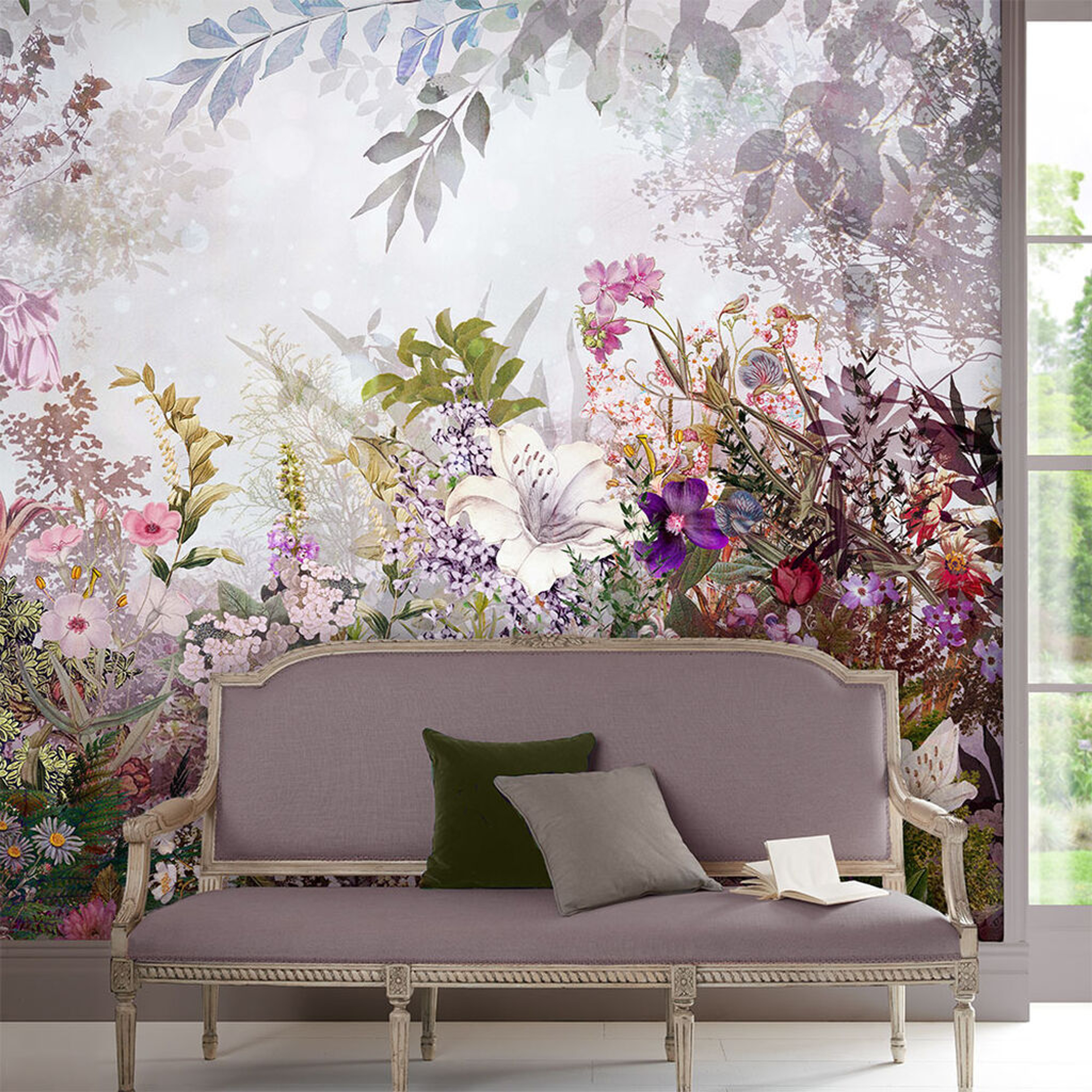 Fantasy Floral Bloom Papier Peint Panoramique sur mesure