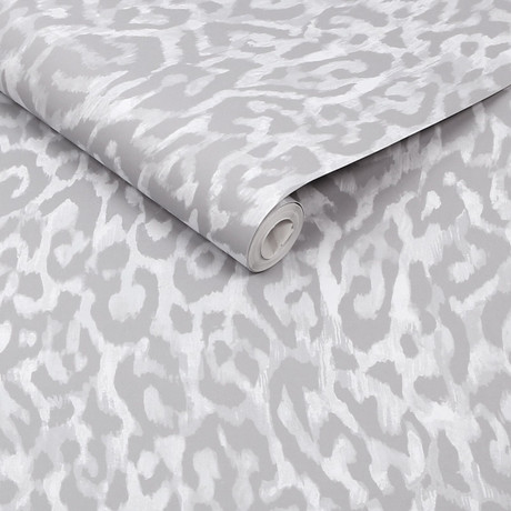 leopard print wallpaper grey