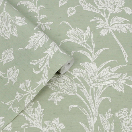 green patterned wallpaper uk