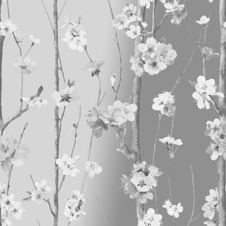 Hanami Silver Wallpaper | Boutique Wallpaper | No Two Houses