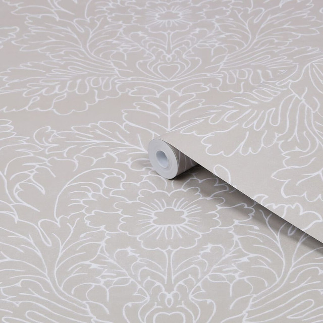 Laura Ashley Silchester Dove Grey Wallpaper