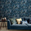 Woodland Fern French Navy Wallpaper by Clarissa Hulse