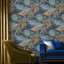 Edo Toile Navy Wallpaper