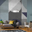 Abstract Geo Blue & Grey Bespoke Mural