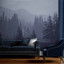 Misty Mountains Ink Fotobehang op maat