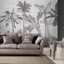 Tiled Jungle Black & White Bespoke Mural