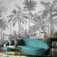 Vintage Jungle Grey Papier Peint Panoramique sur mesure