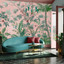 Vintage Tropical Blush Papier Peint Panoramique sur mesure