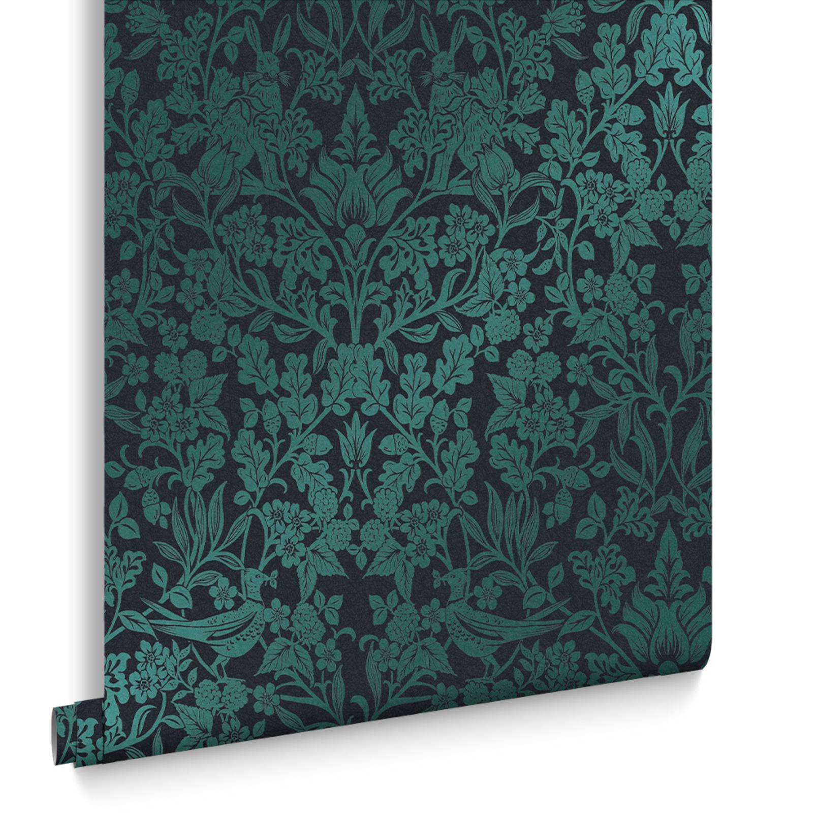 teal damask wallpaper uk