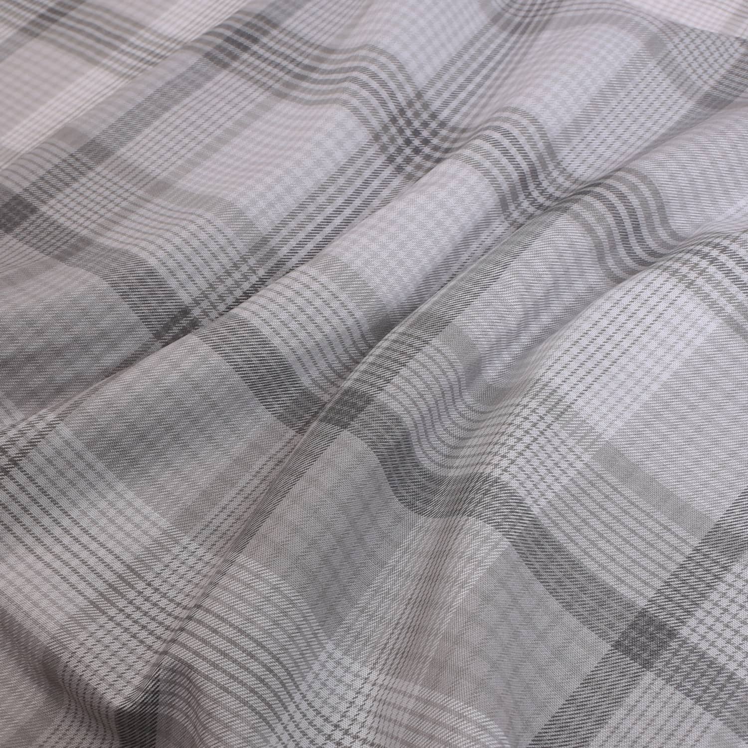 Heritage Plaid Vorhänge Grau