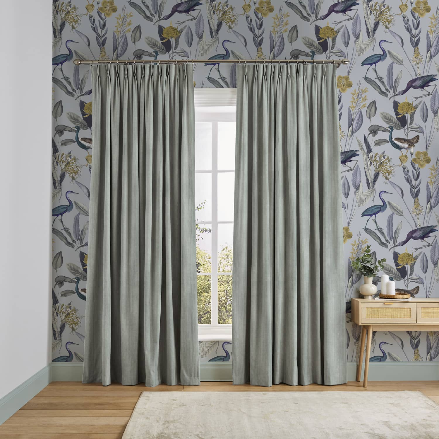 Corduroy Duck Egg Curtains