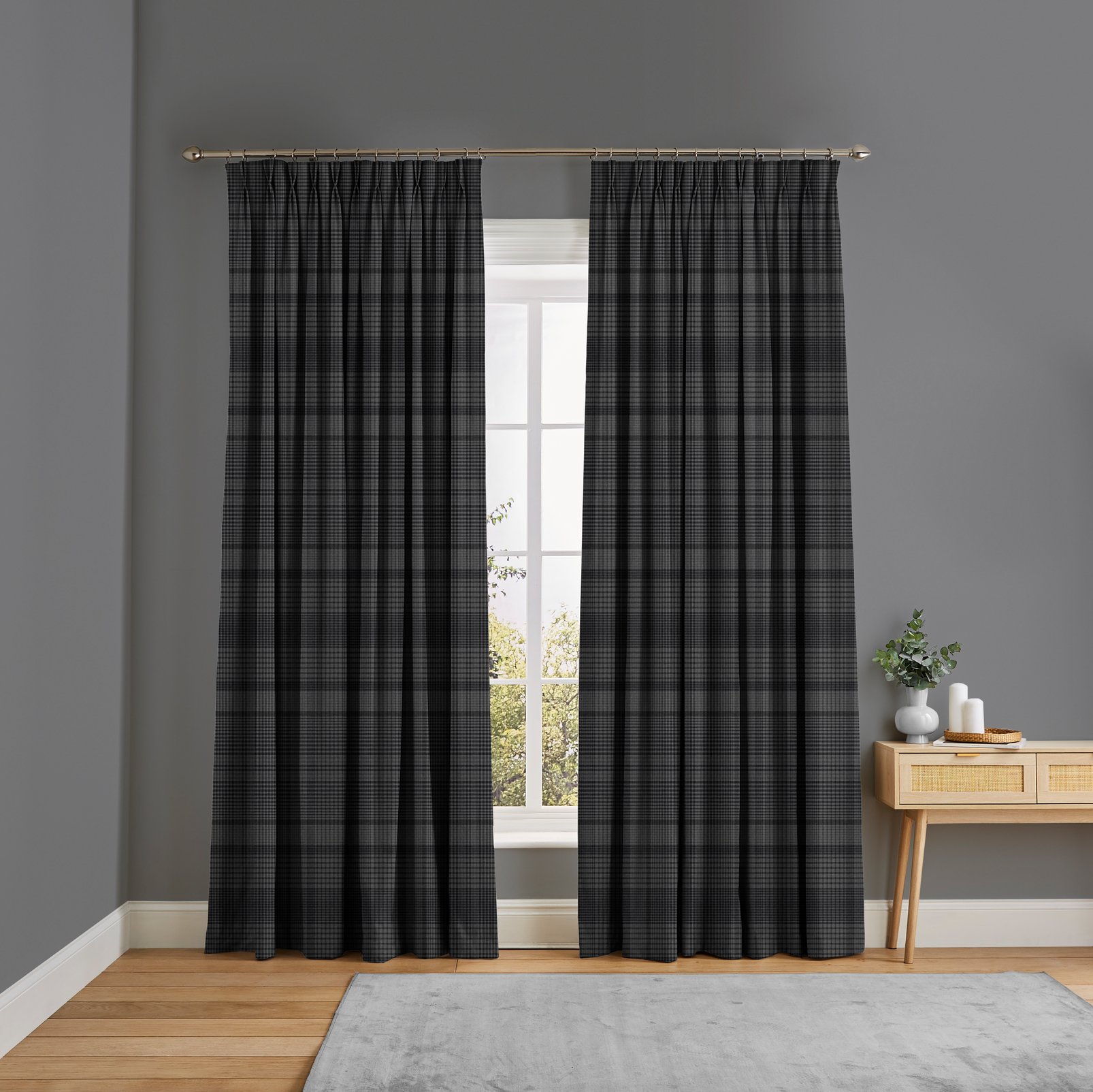 Heritage Plaid Charcoal Curtain Heritage Plaid Charcoal Curtain