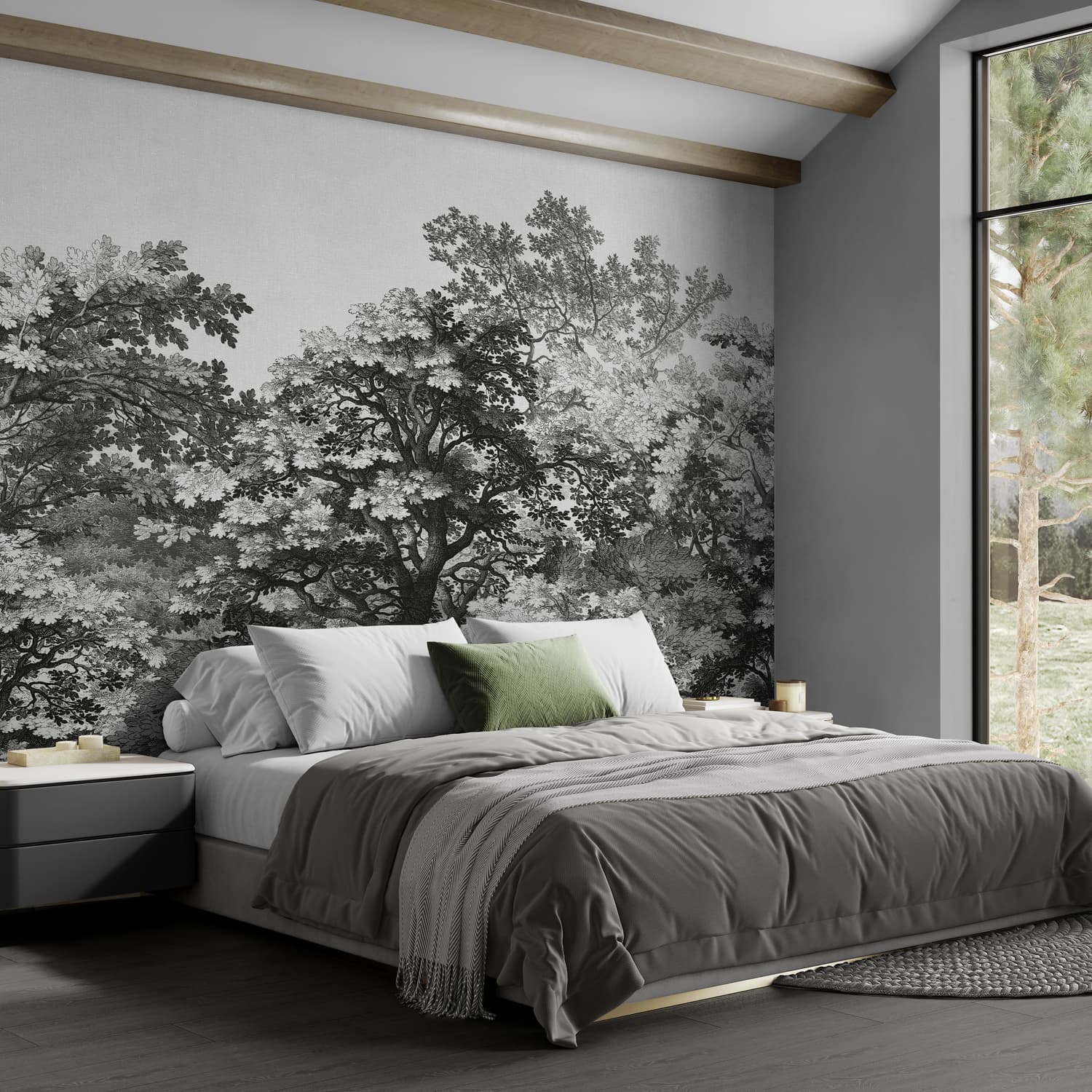 Forest Canopy Mono Bespoke Mural