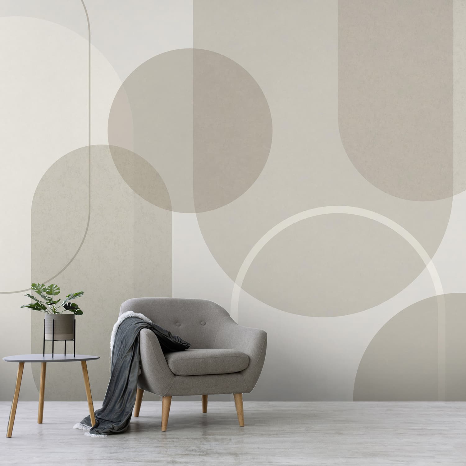 Arched Geo Muted Grey Bespoke Mural
