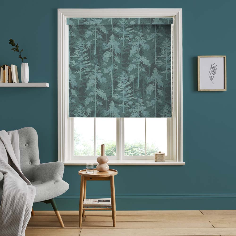 Norse Forest Soft Teal Roller Shade