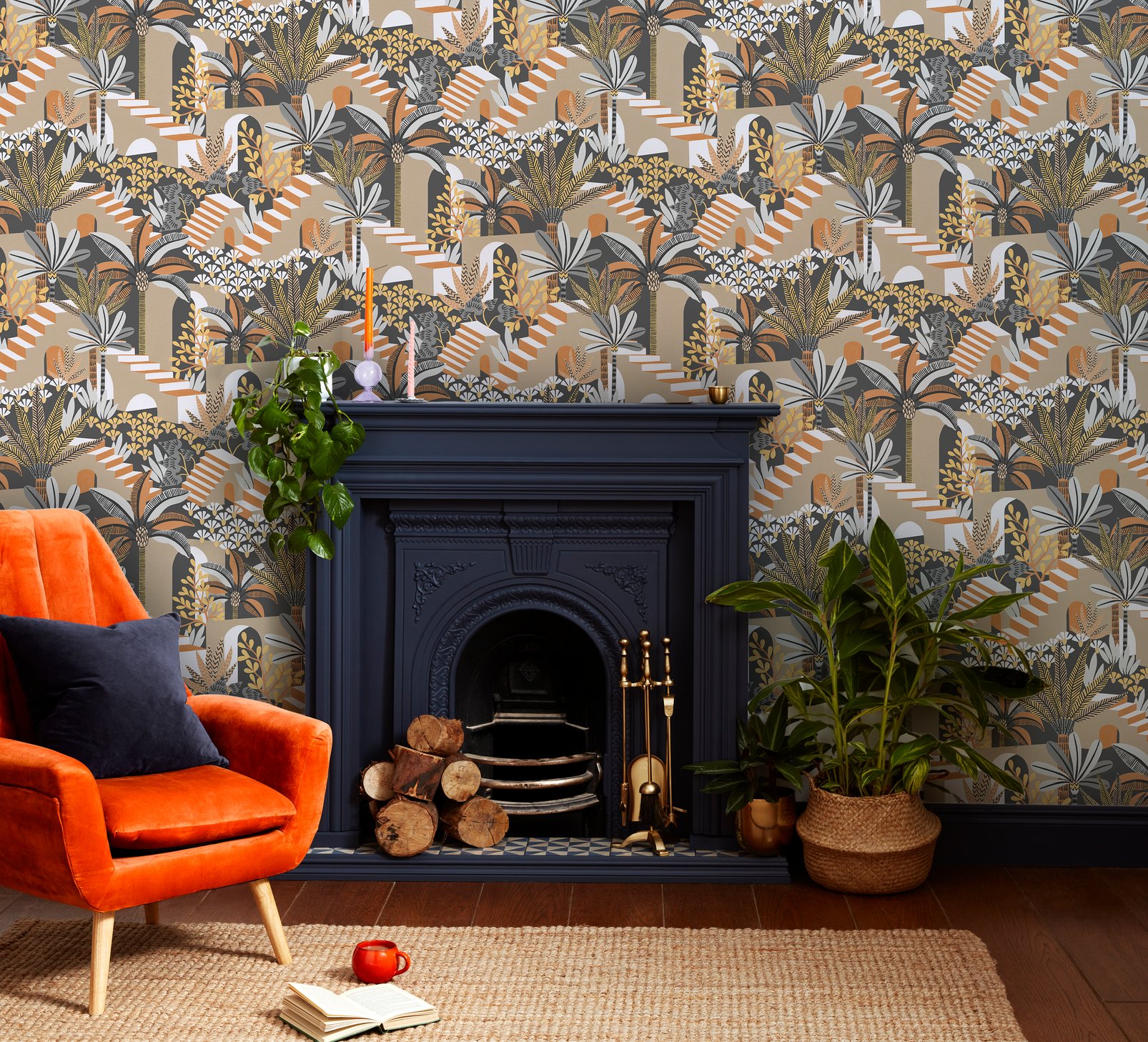 Vacay Ochre Wallpaper