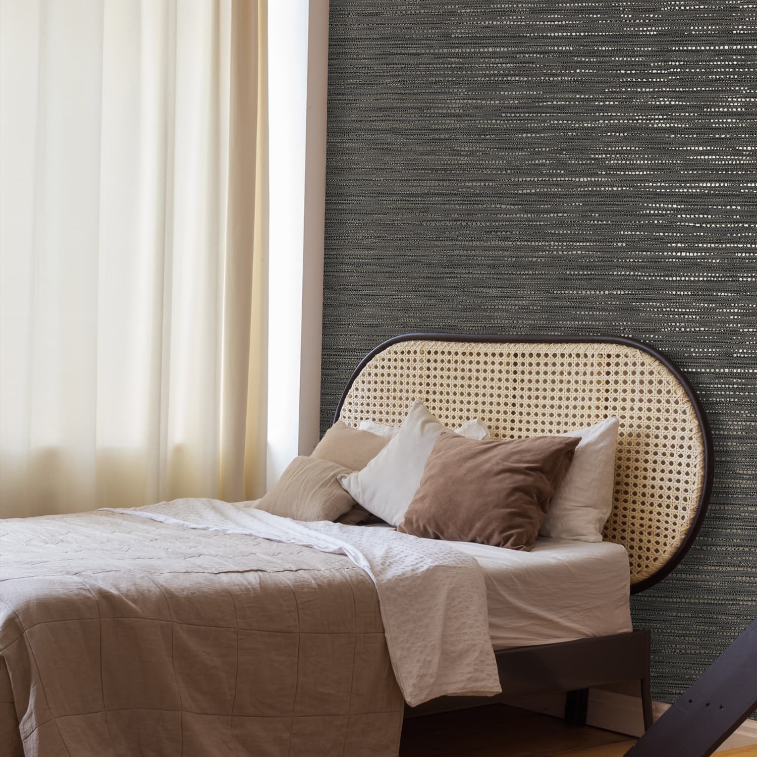 Chunky Weave Charcoal Wallpaper