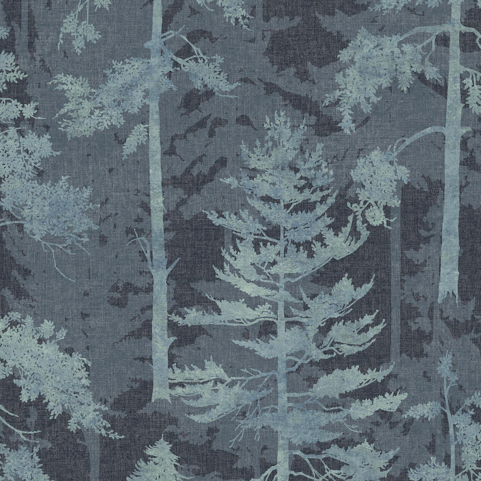navy forest wallpaper