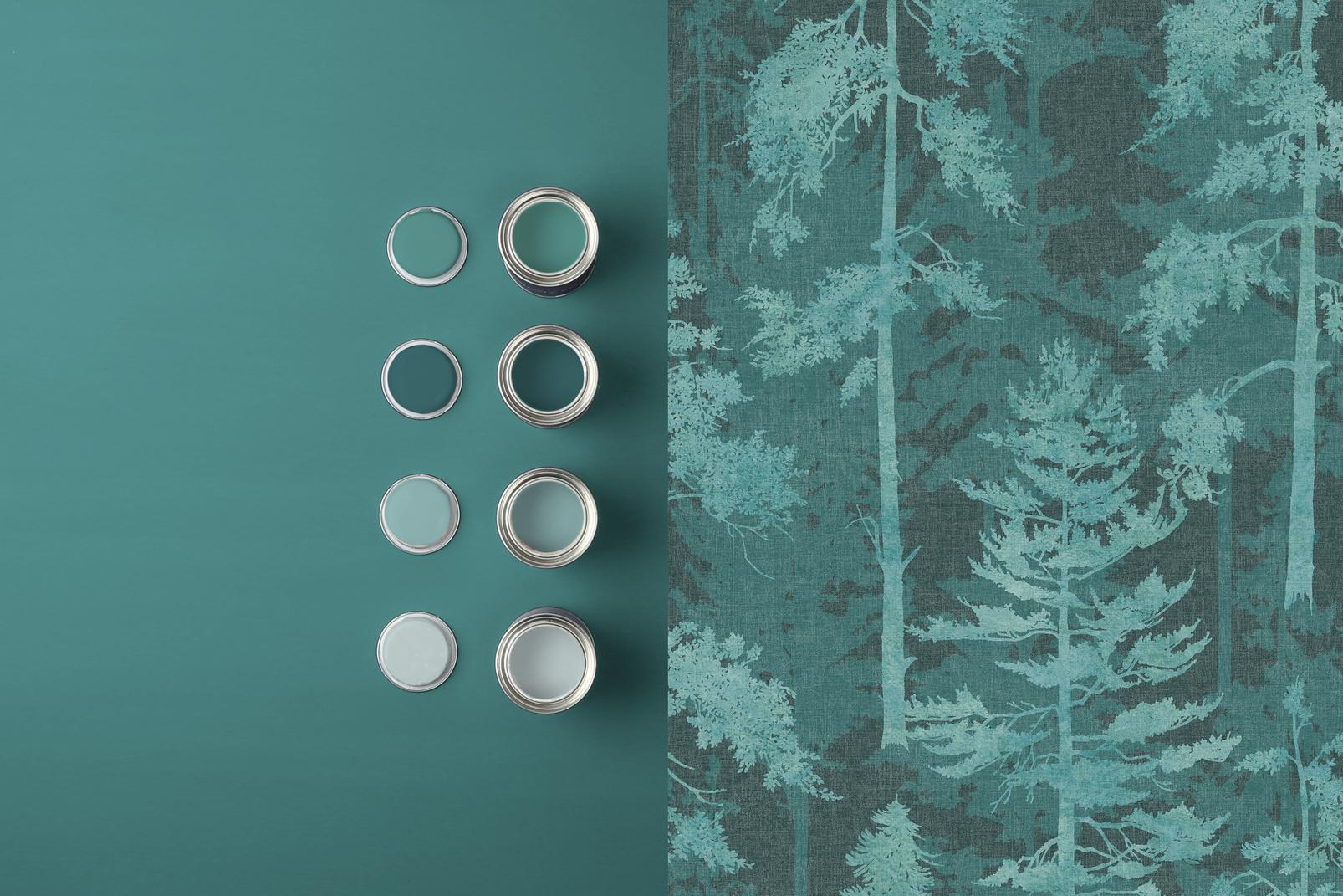 teal tree wallpaper