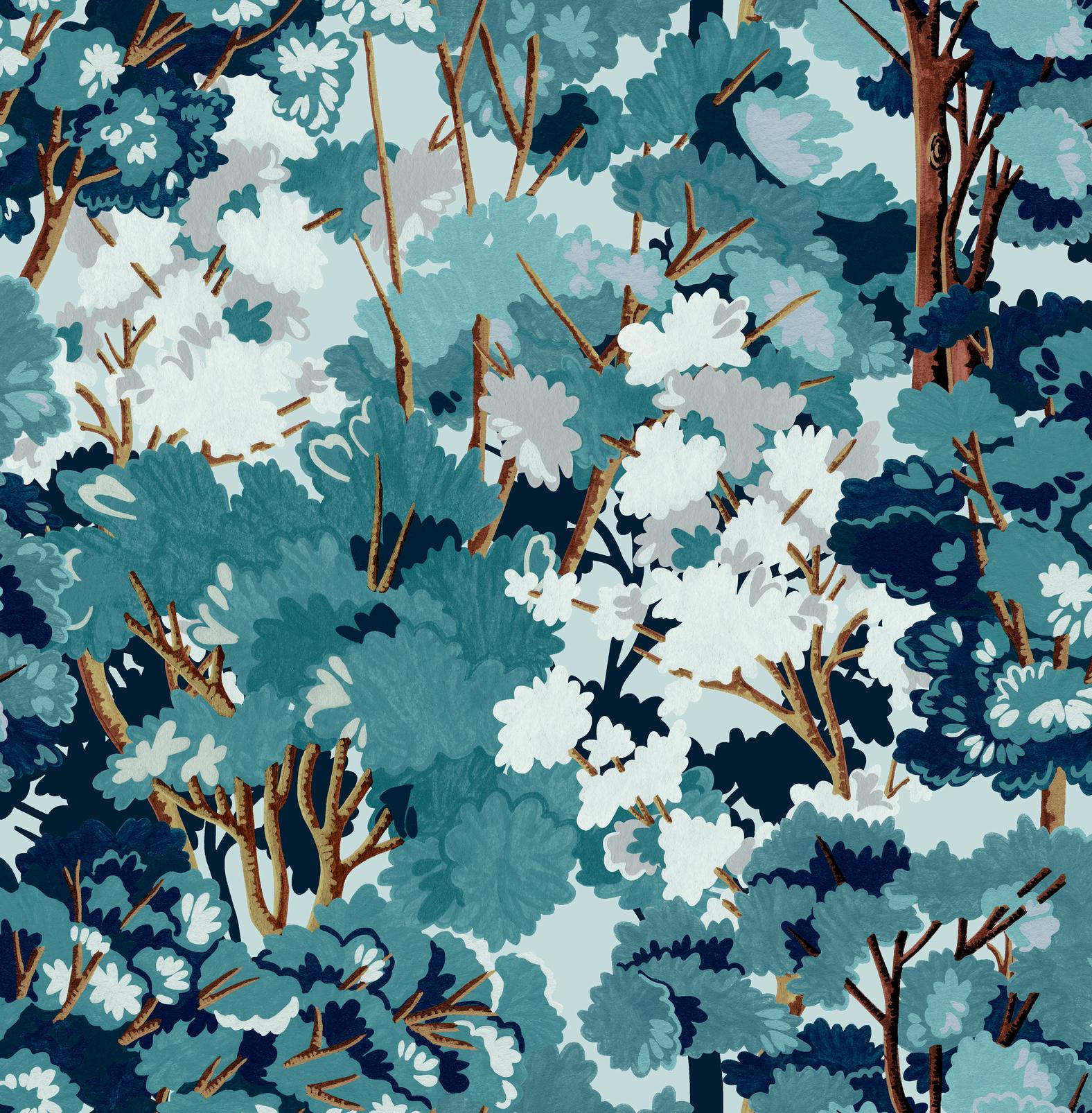 teal tree wallpaper
