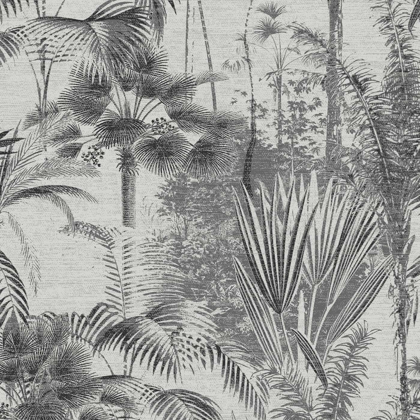 Jungle Texture Mono Wallpaper