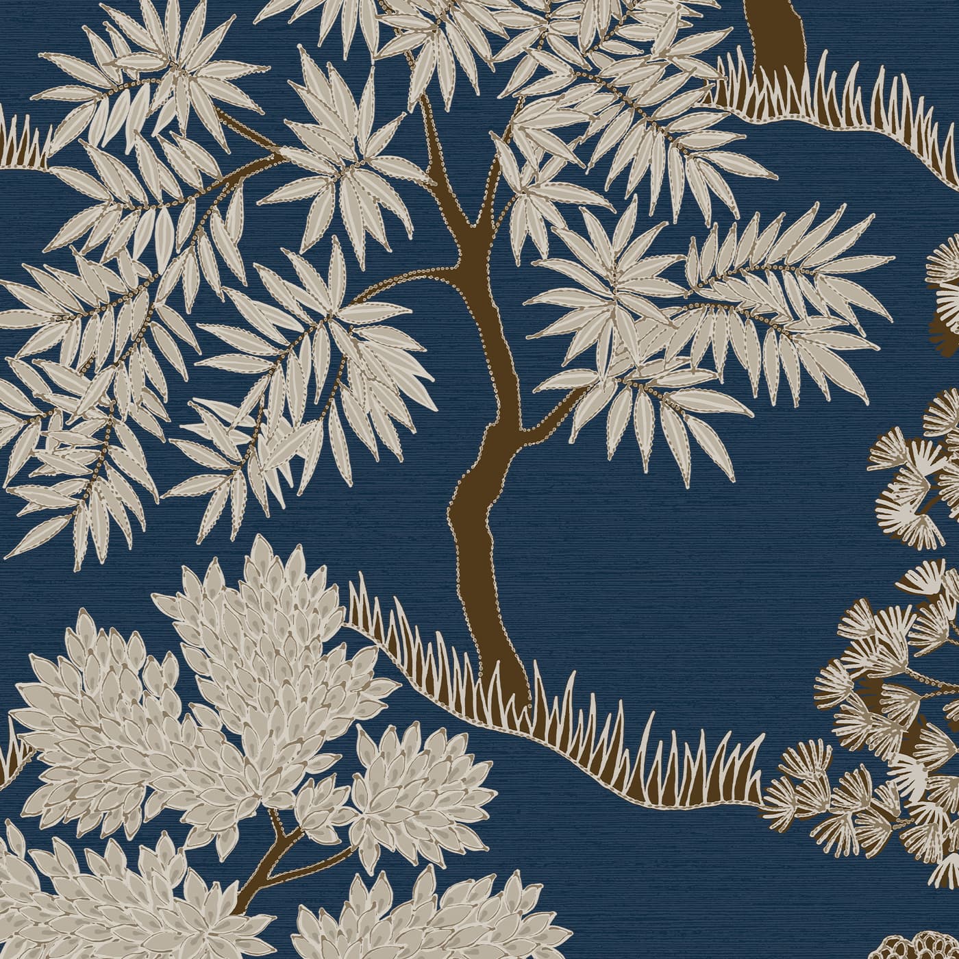Trees Dark Blue Wallpaper