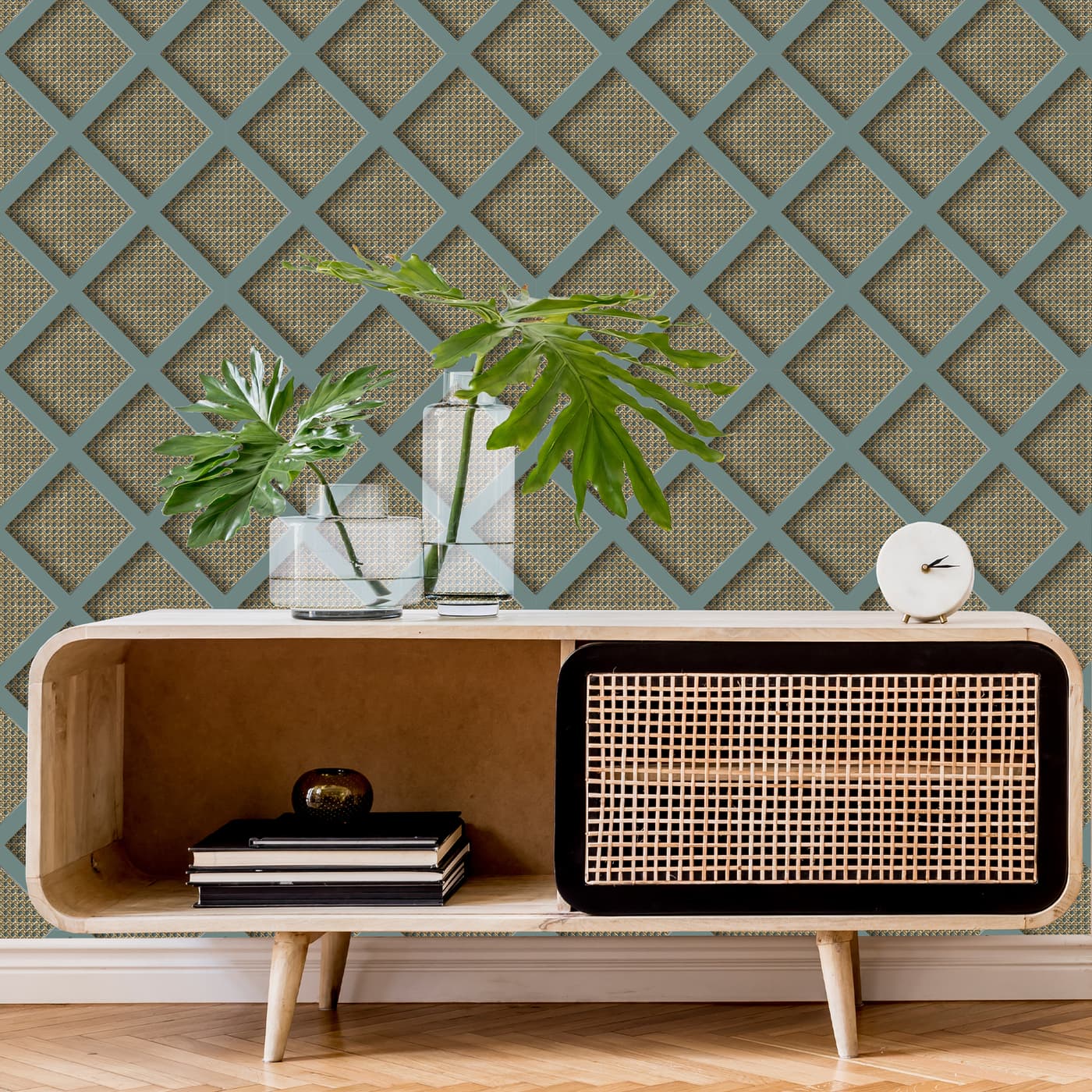 Ocean Panel Rattan Wallpaper