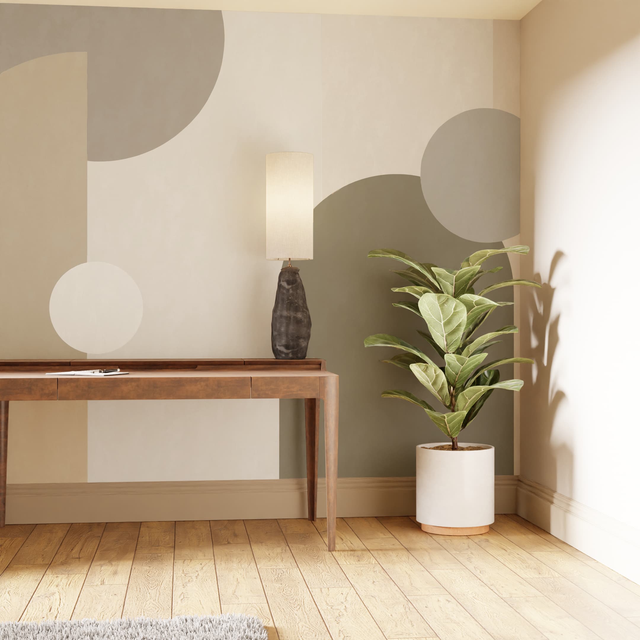 Curve and Arch Geo Neutral Bespoke Mural