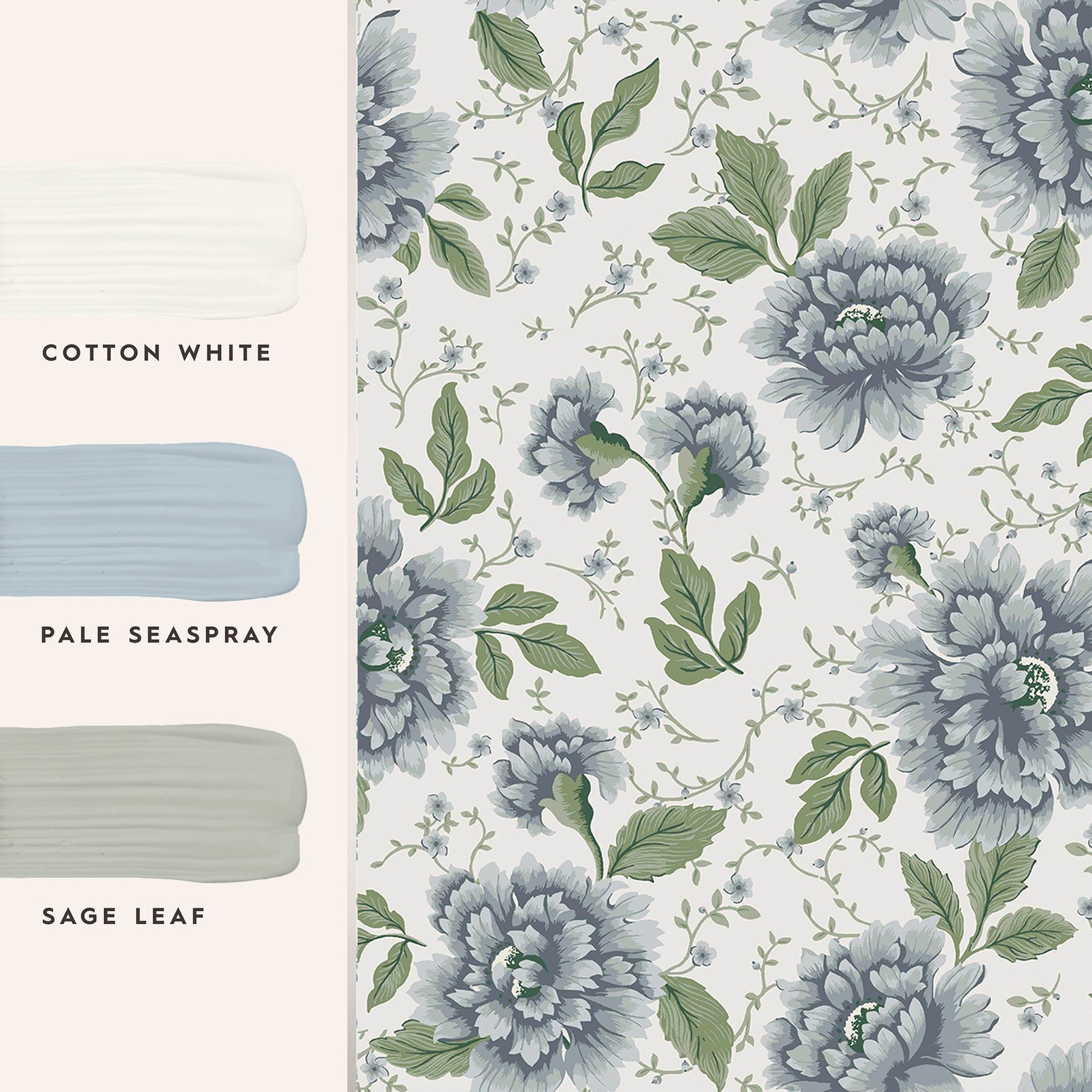 Laura Ashley Pickworth Posy Pale Seaspray Blue Wallpaper