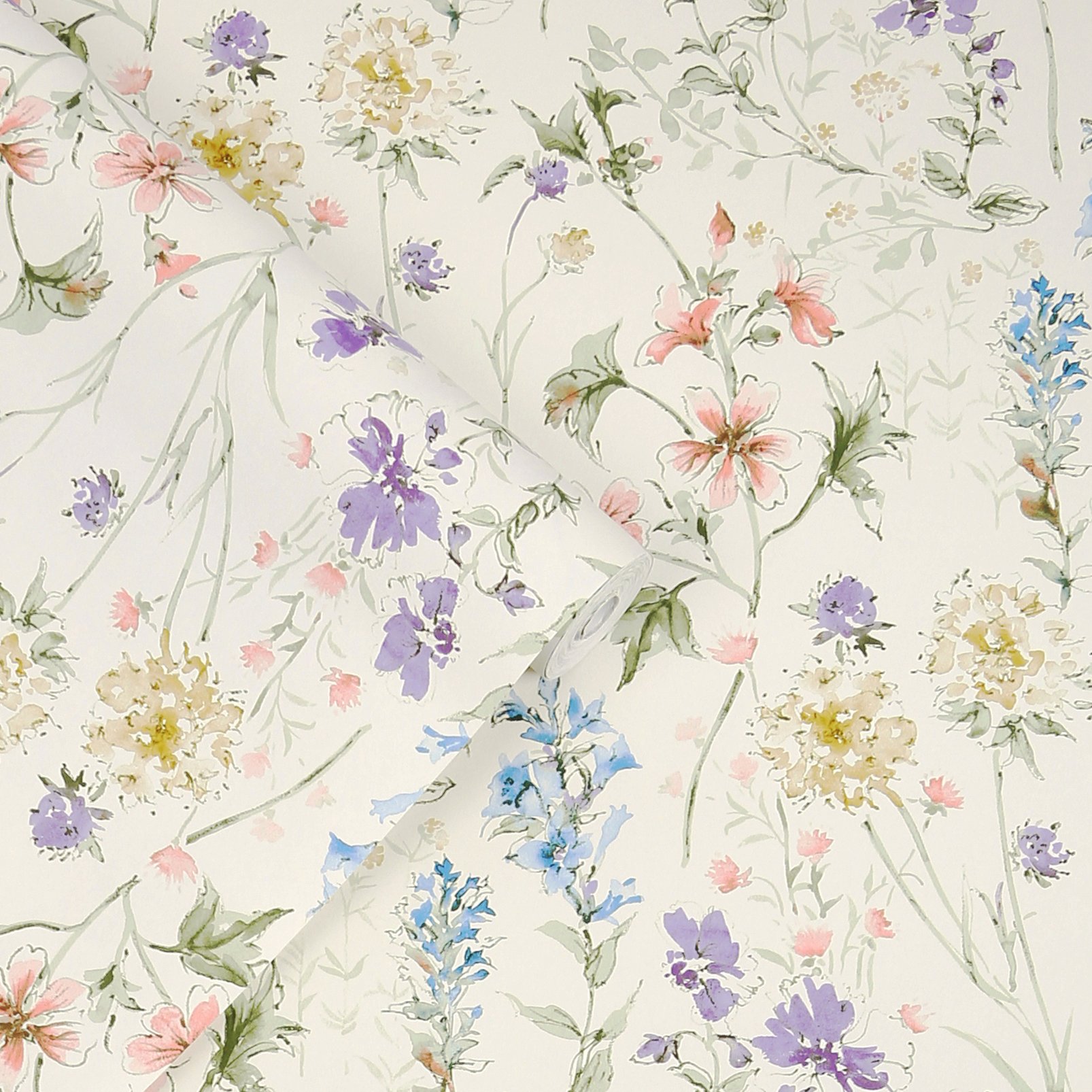 Laura Ashley Wild Meadow Chalk Pink Wallpaper