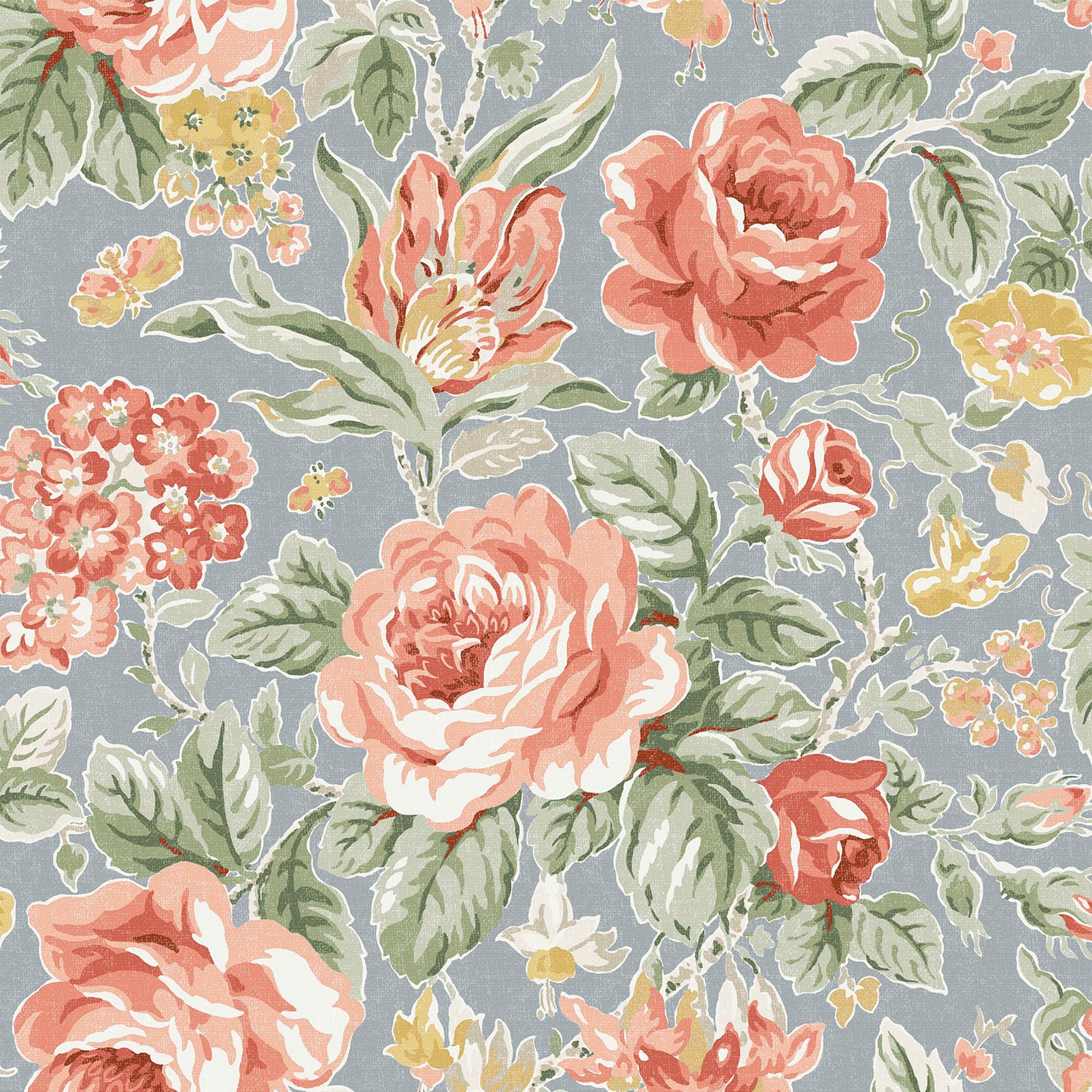 Laura Ashley Wild Roses Ochre Yellow Wallpaper