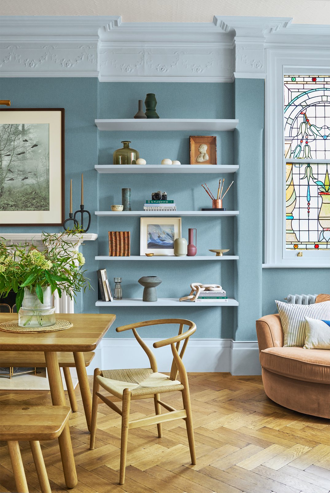 dining room wallpaper blue