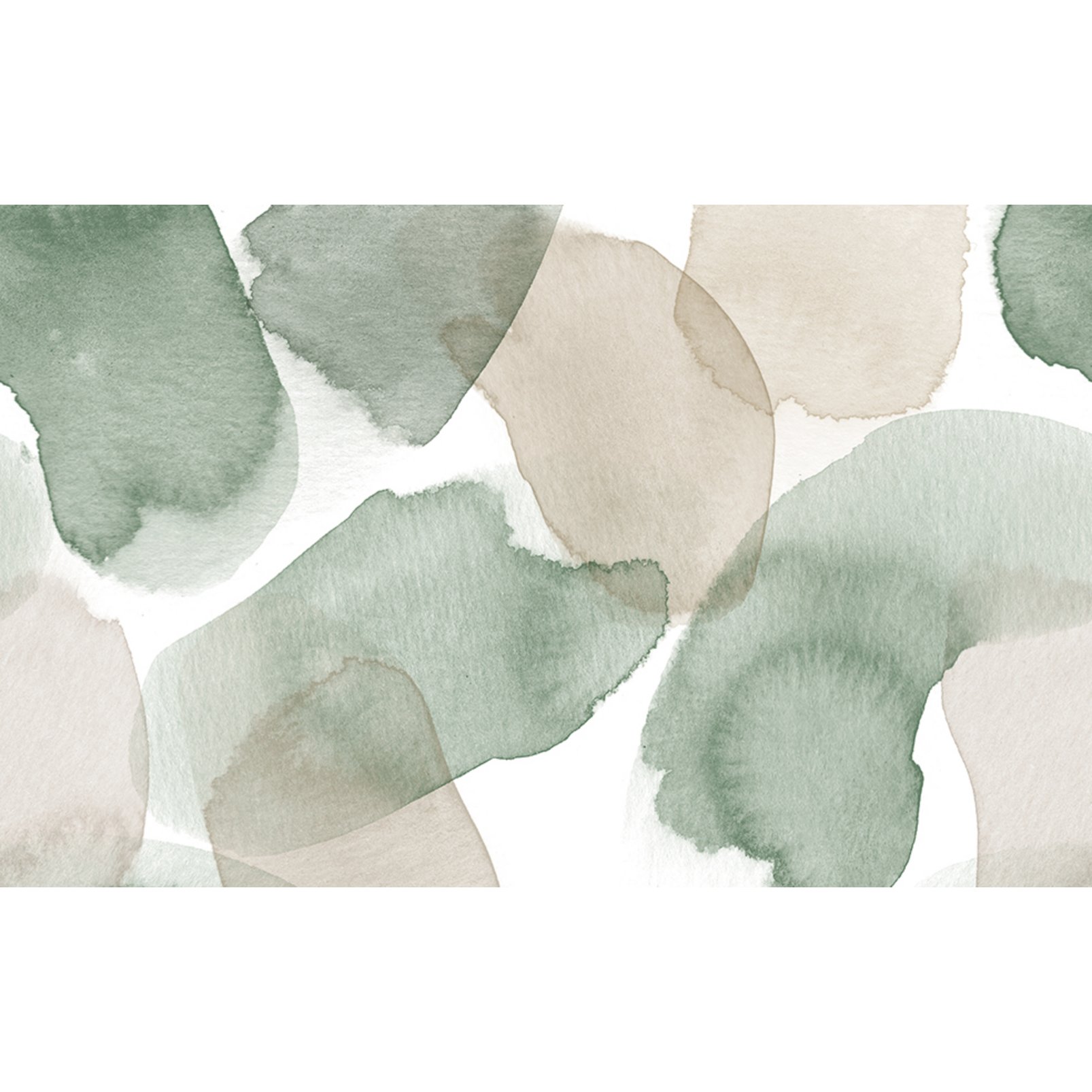 Papier peint panoramique sur mesure Watercolour Stills vert