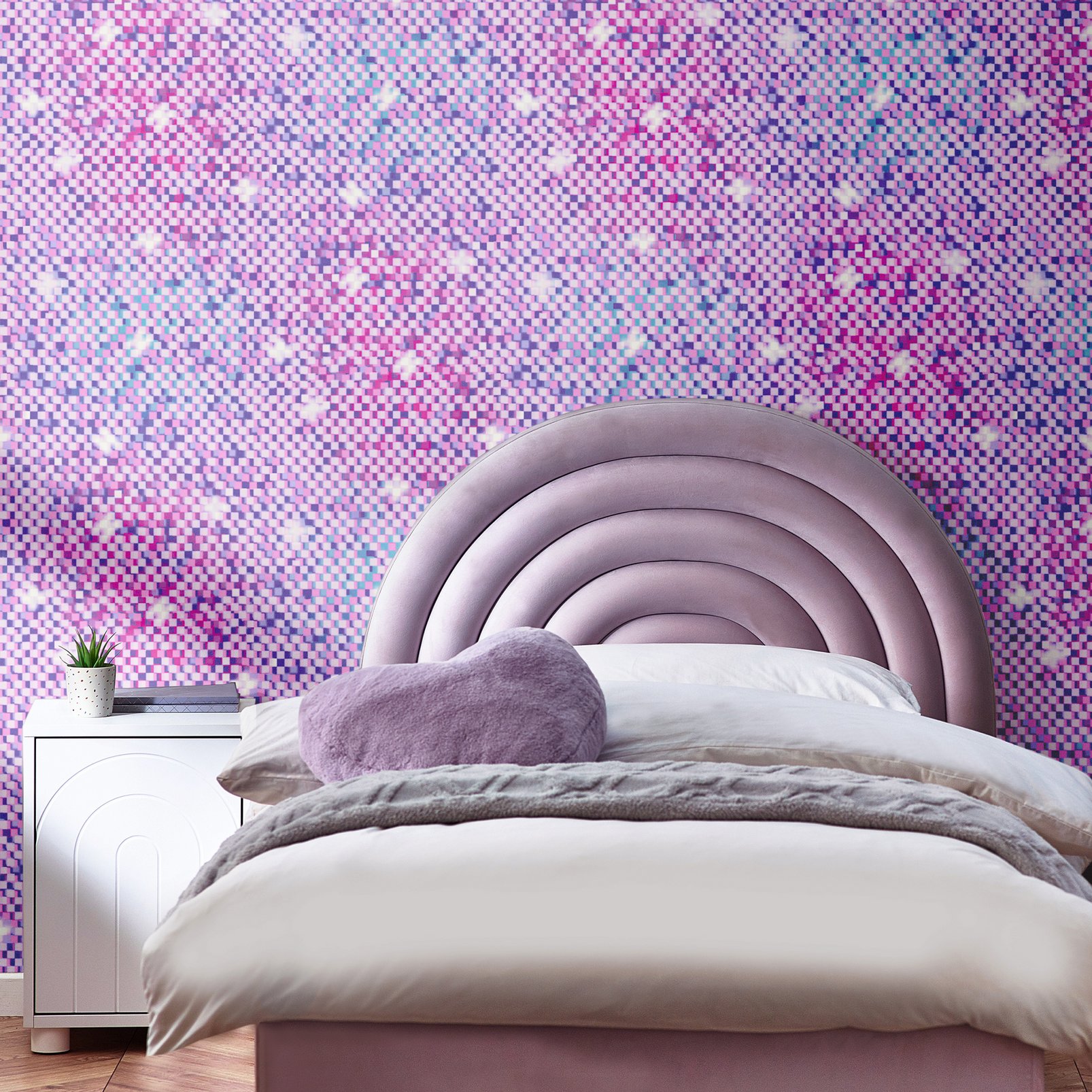 Glitches Purple Wallpaper