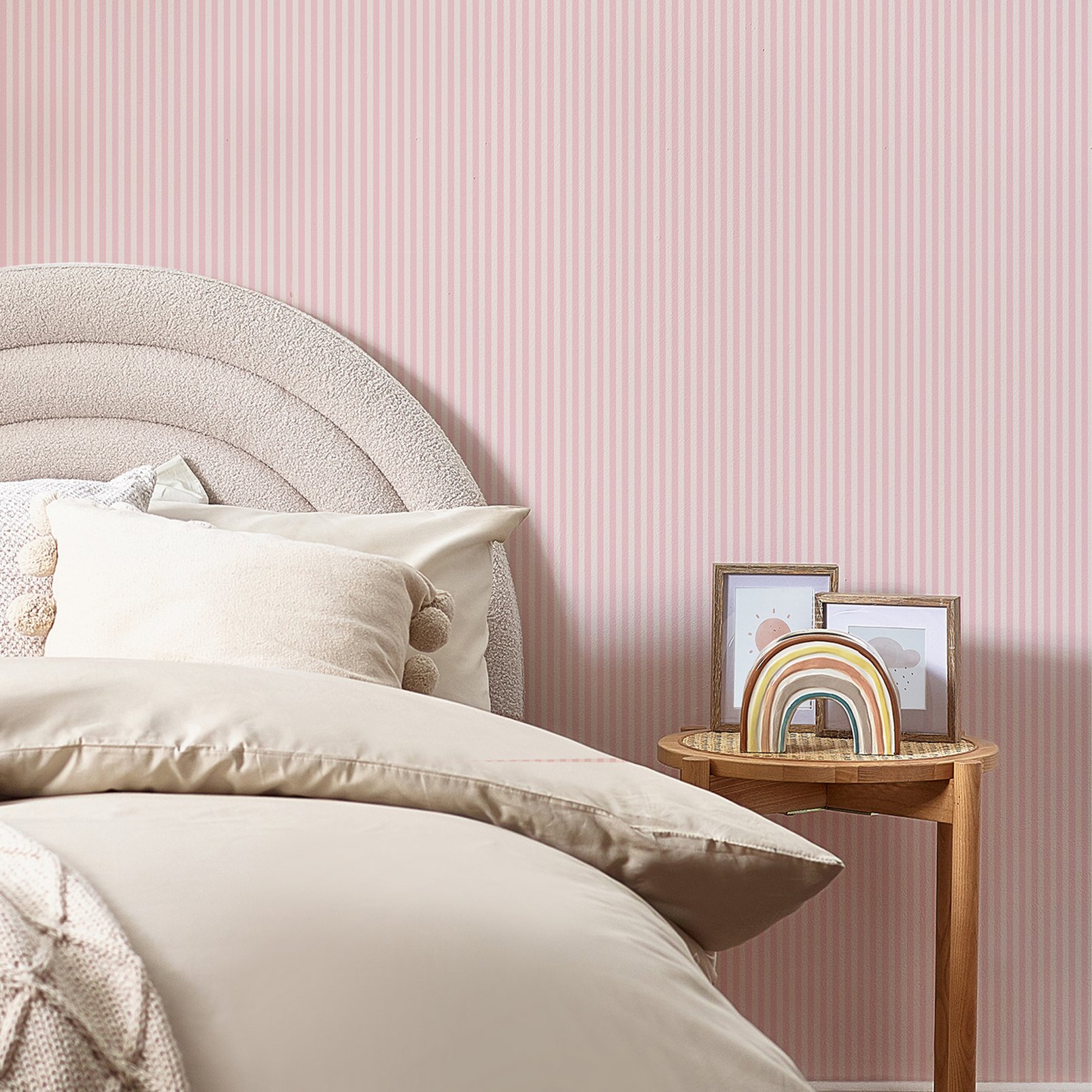 Next Calm Stripe Pink Wallpaper