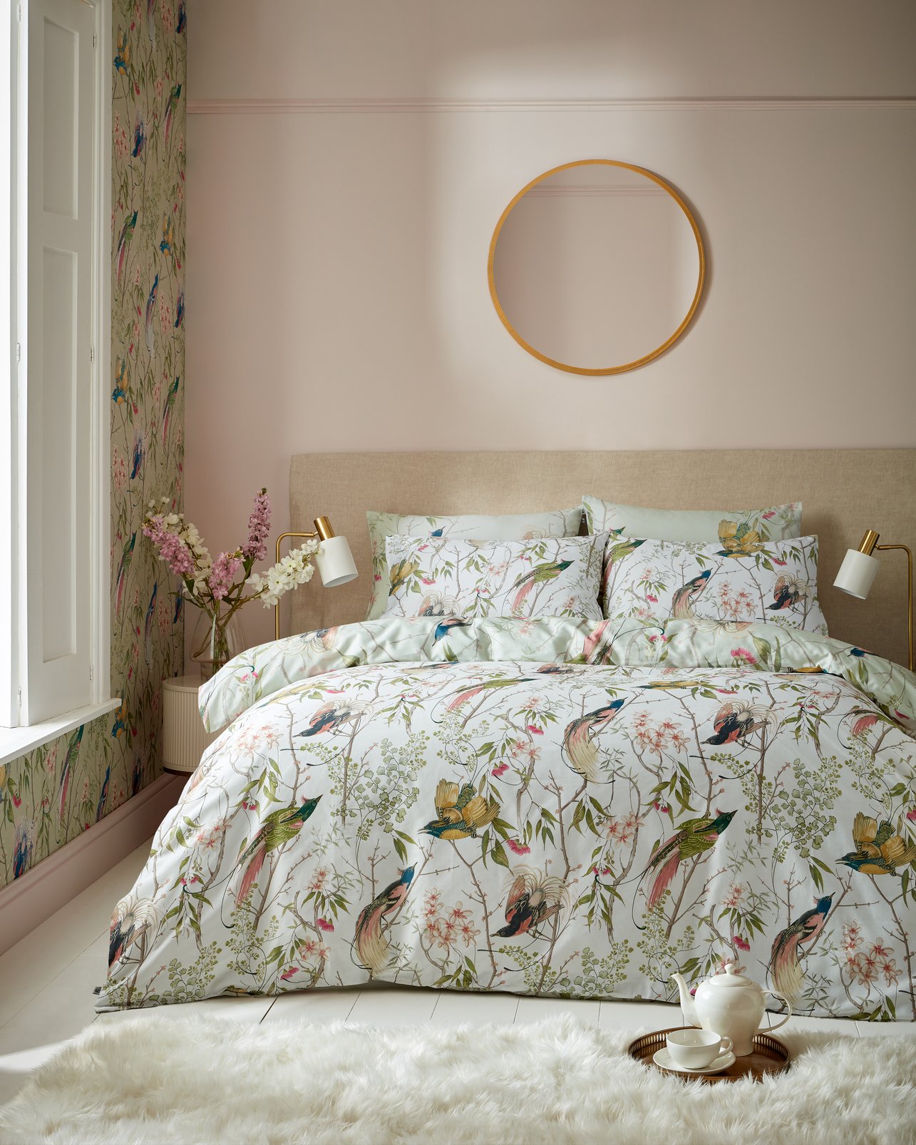 Parure de lit couette Clavering Birds Sauge