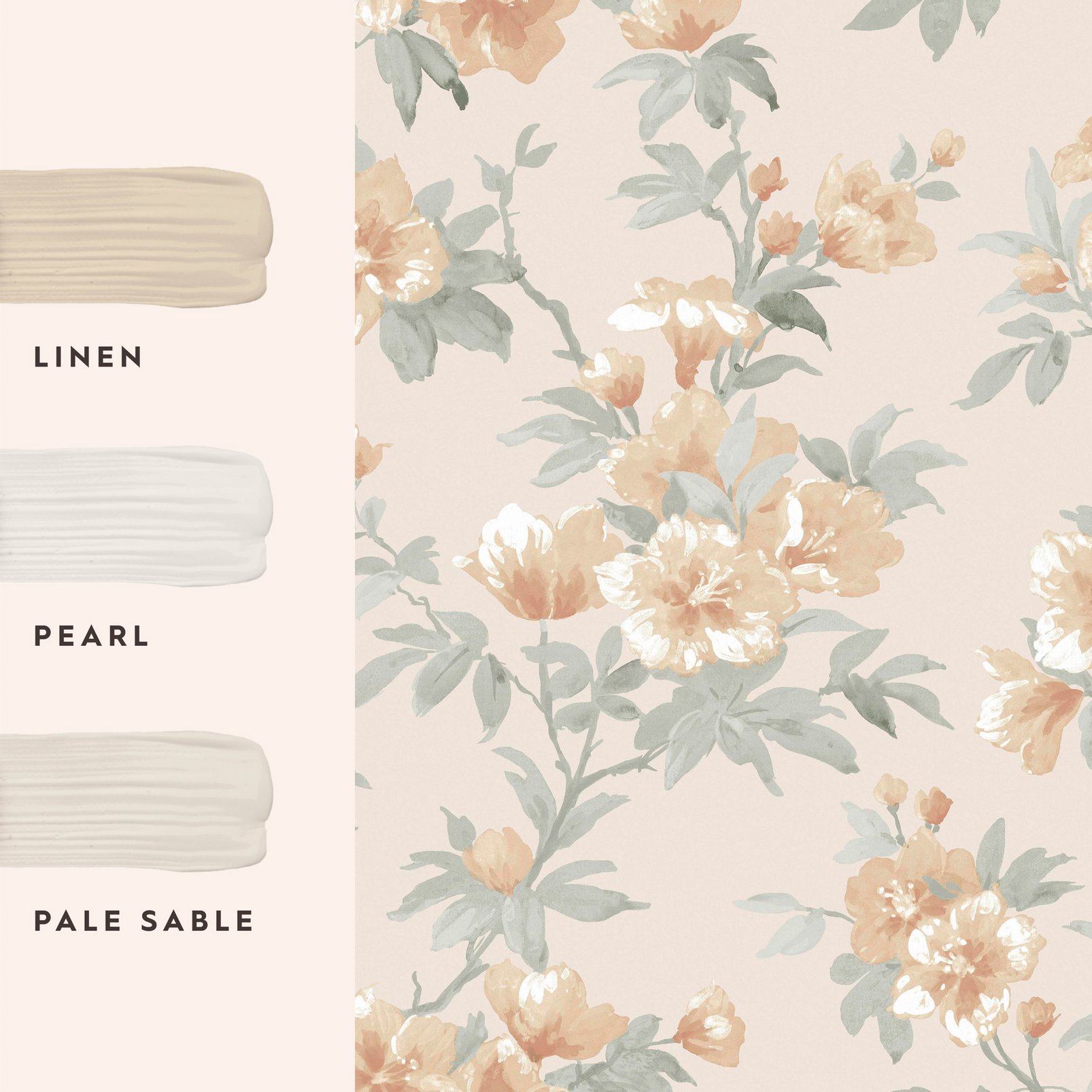 Laura Ashley Rosamund Apricot Wallpaper