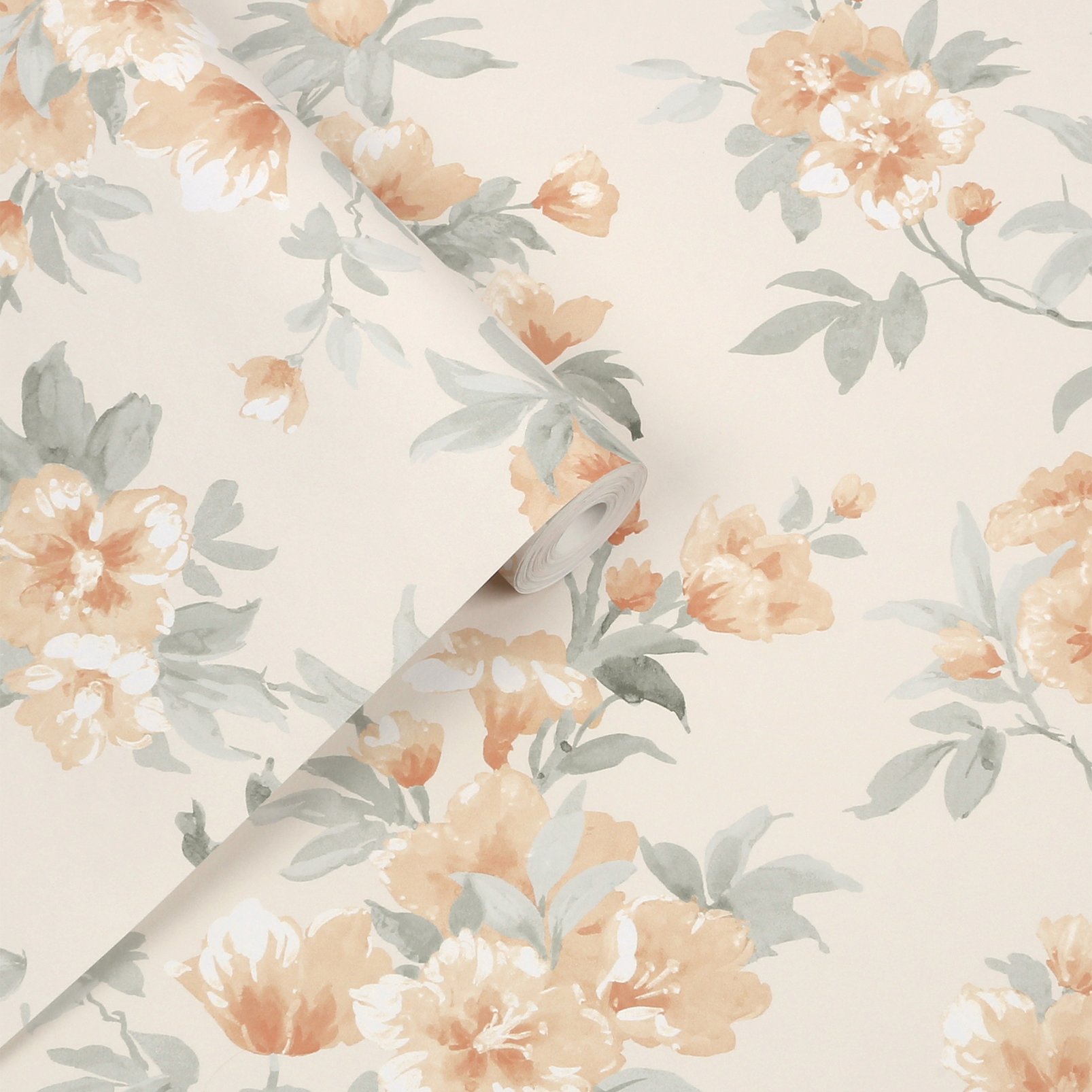 Laura Ashley Rosamund Apricot Wallpaper