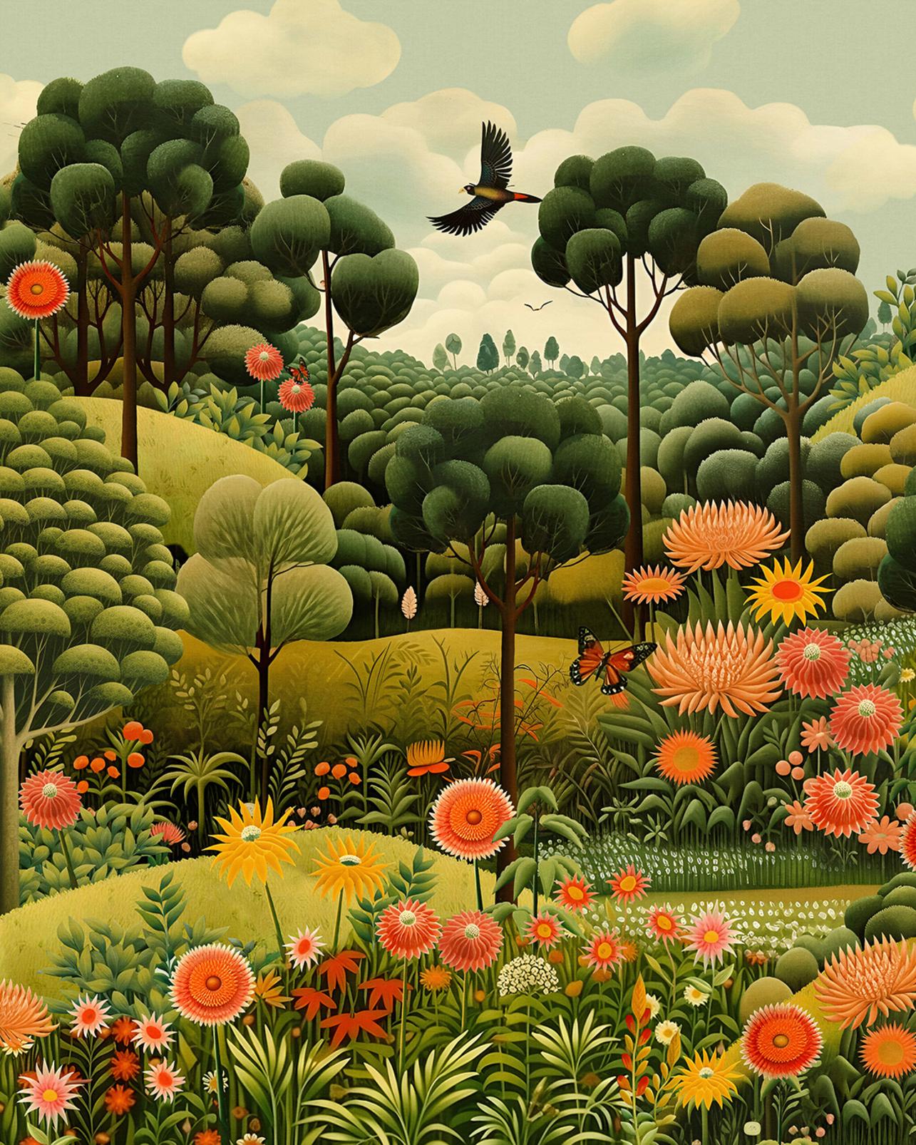 Arley Garden Day Bespoke Mural | Green | Graham & Brown