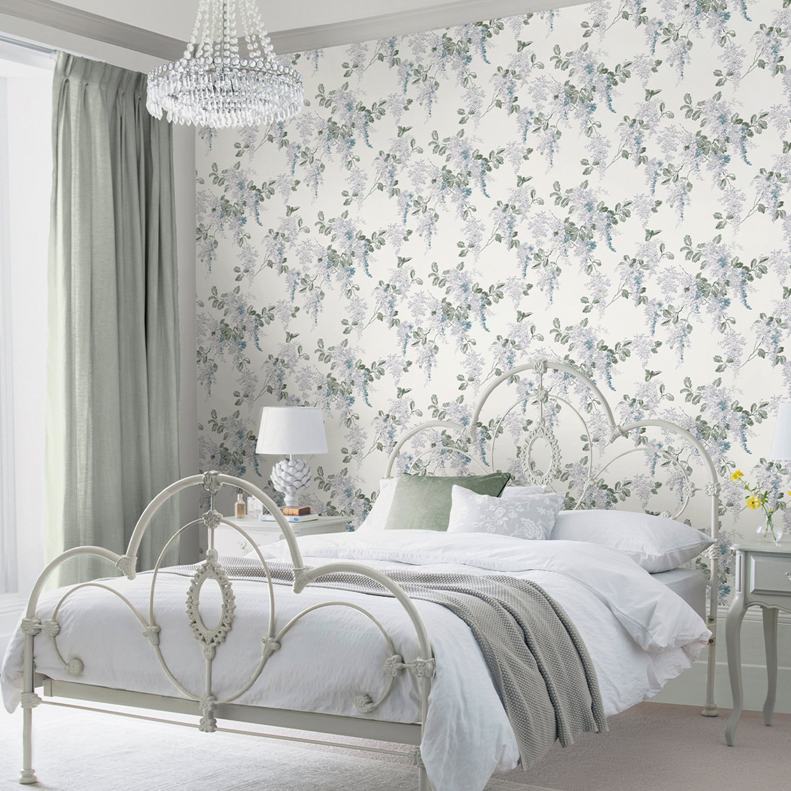 Laura Ashley Mirabelle Pale Seaspray Wallpaper Laura Ashley Mirabelle Pale Seaspray Wallpaper
